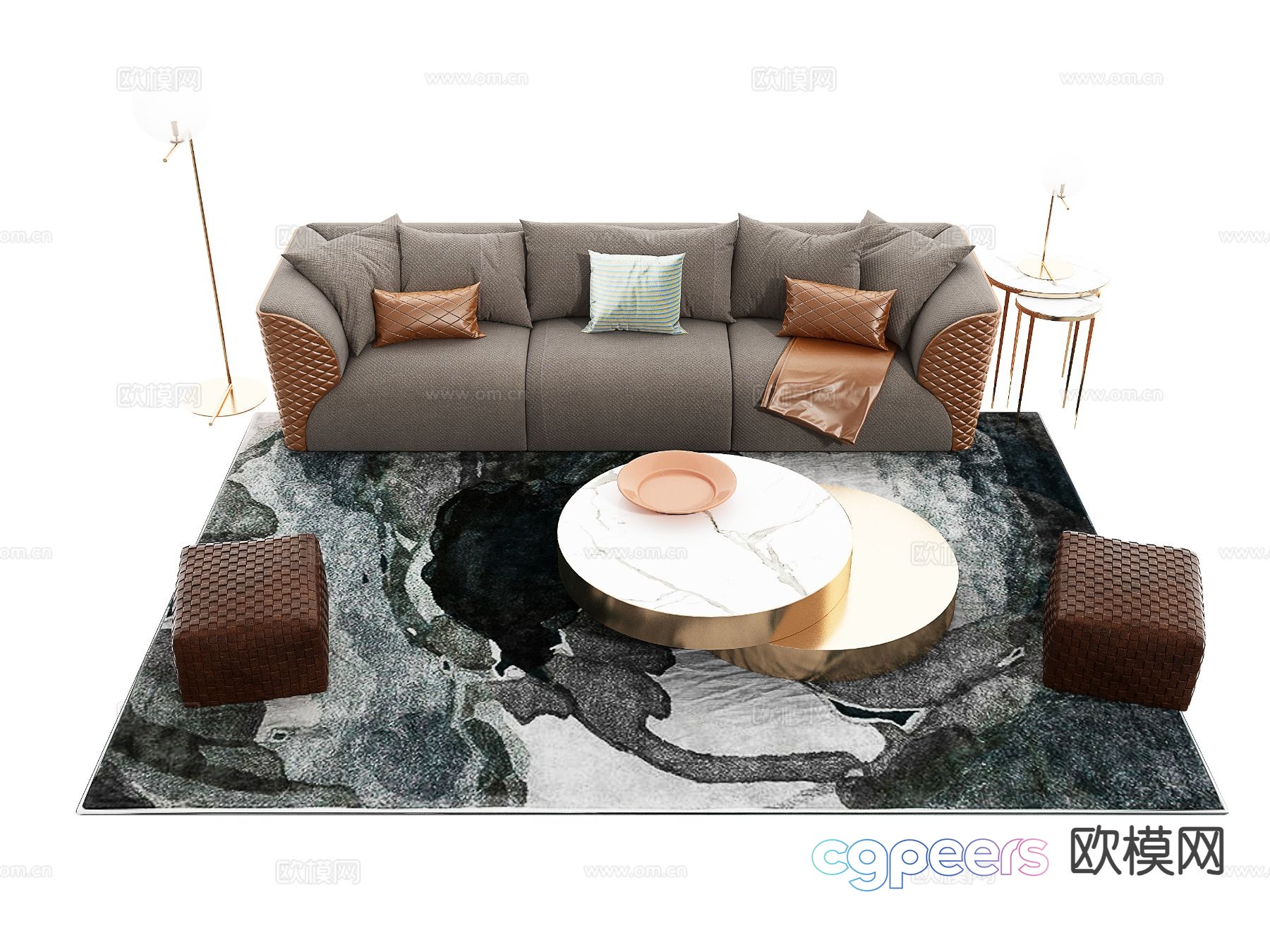 Light luxury modular sofa 3D model Light luxury modular sofa 3D model