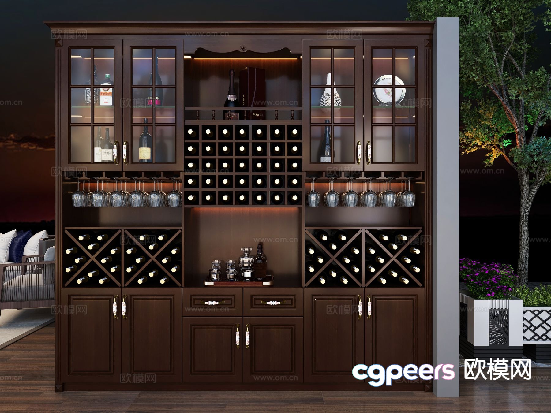 Log wine cabinet 3d model Log wine cabinet 3d model