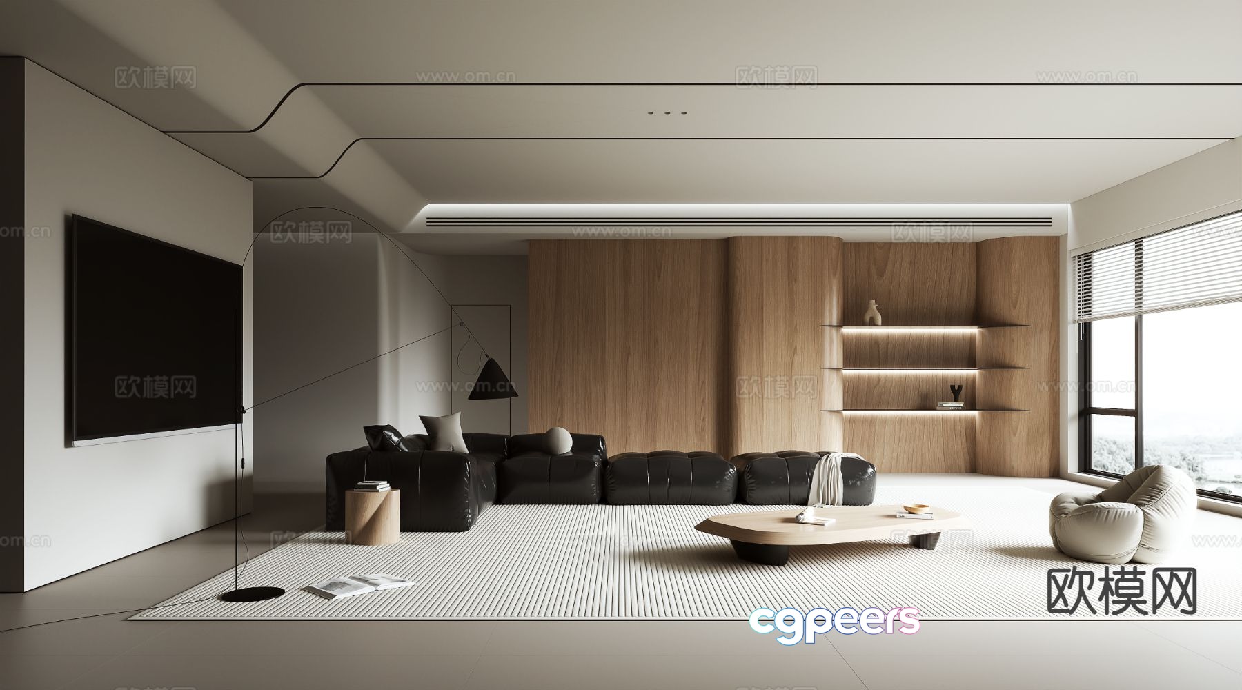 Italian minimalist living room 3D model Italian minimalist living room 3D model