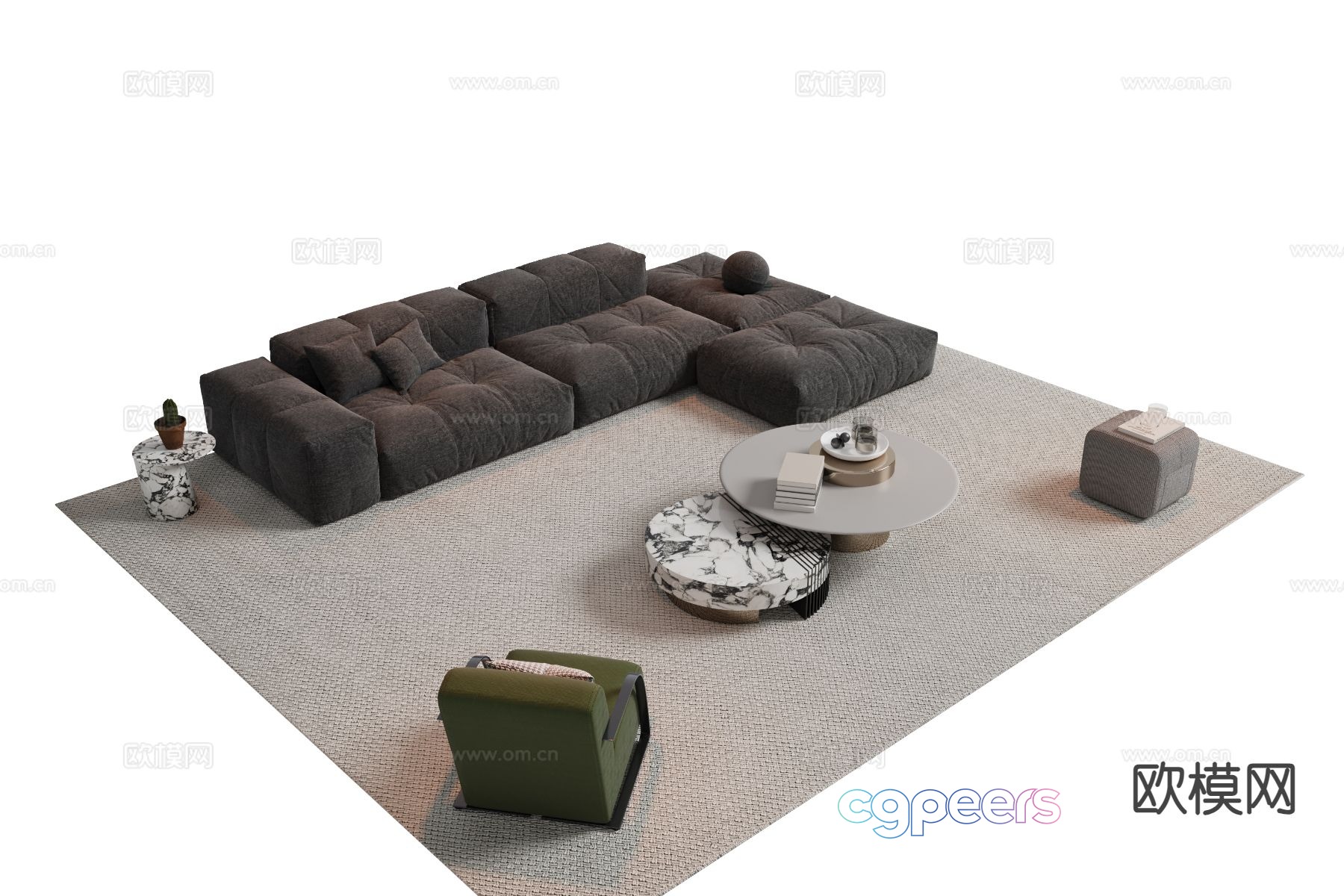 Modern sofa set 3d model Modern sofa set 3d model