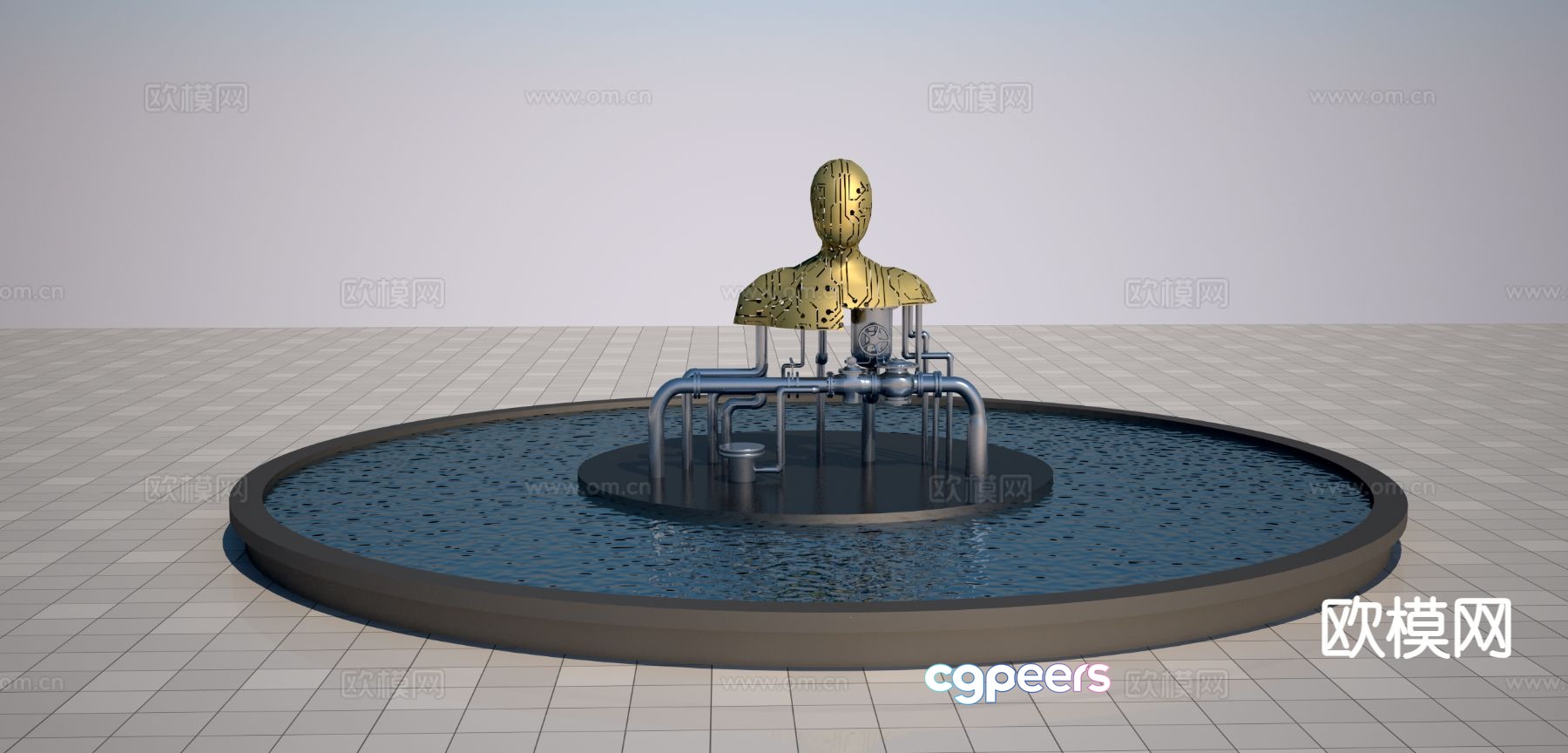 Tech robot sculpture 3d model Tech robot sculpture 3d model