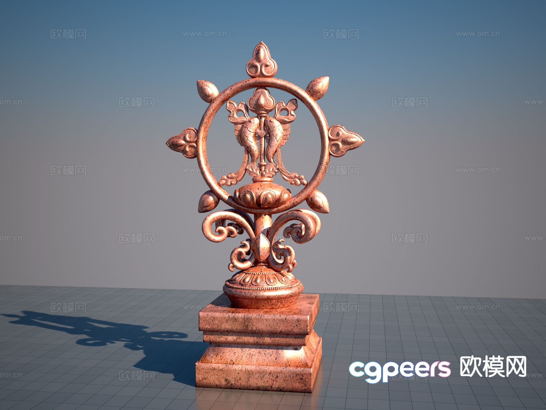 Auspicious Eight Treasures Sculpture 3D model Auspicious Eight Treasures Sculpture 3D model