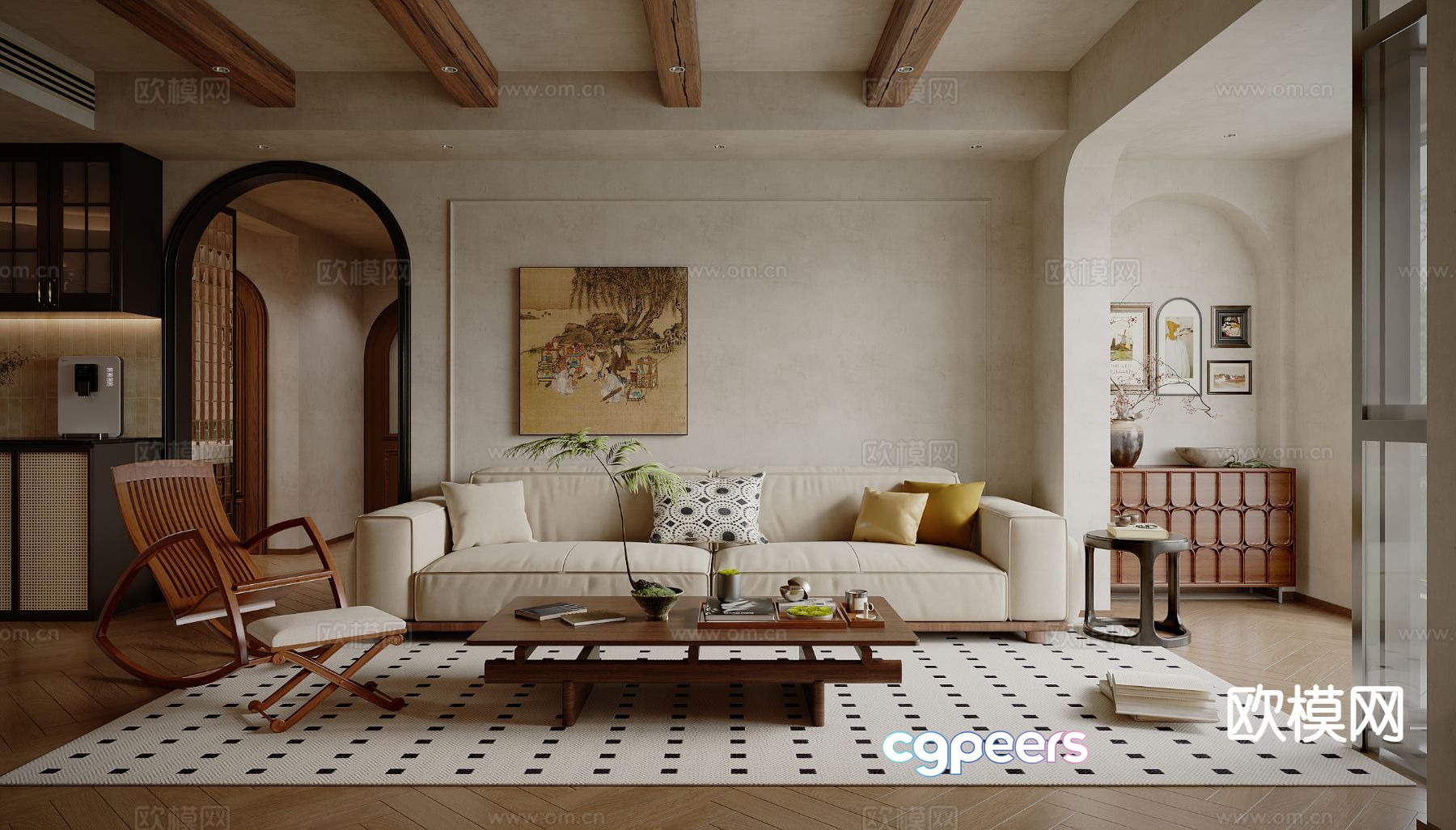 Medieval style living room 3D model Medieval style living room 3D model