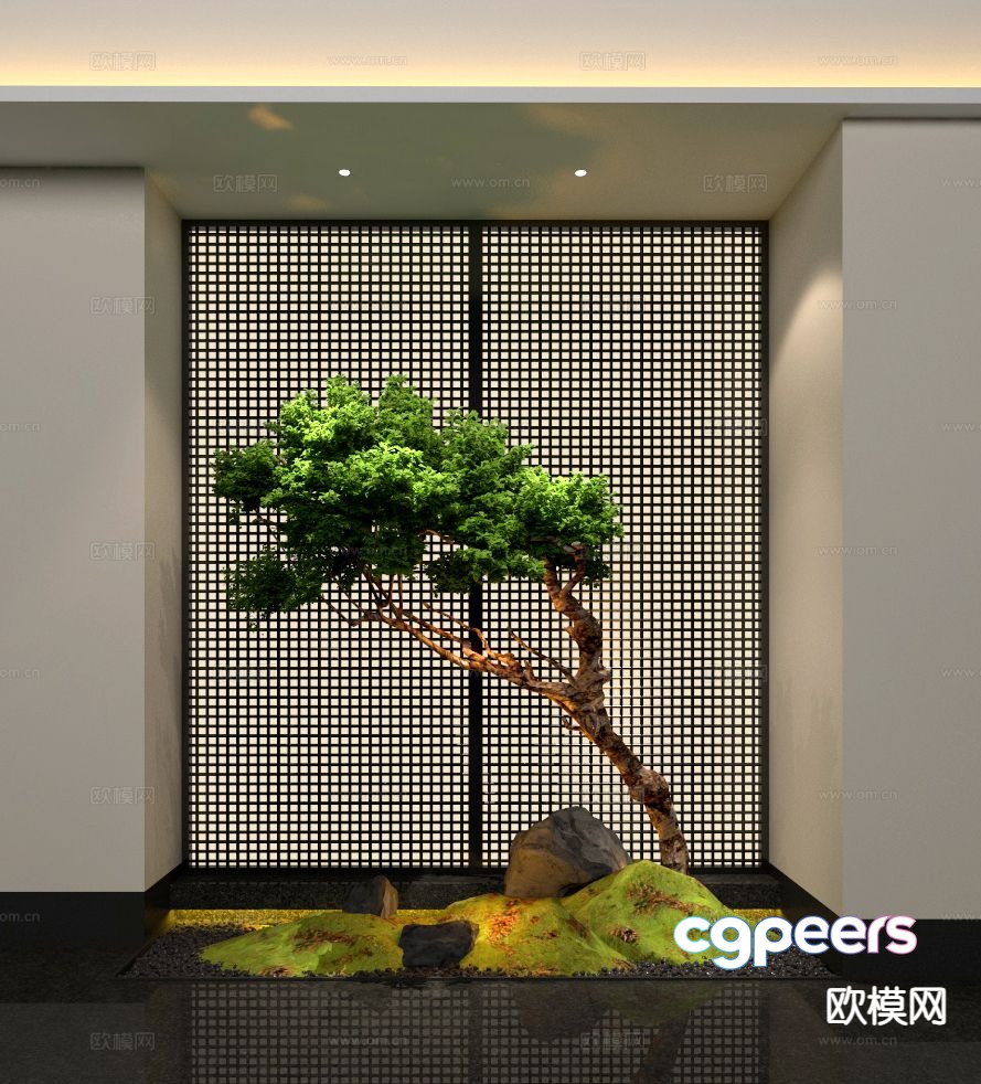 Indoor landscape sketch green plant landscape 3D model Indoor landscape sketch green plant landscape 3D model