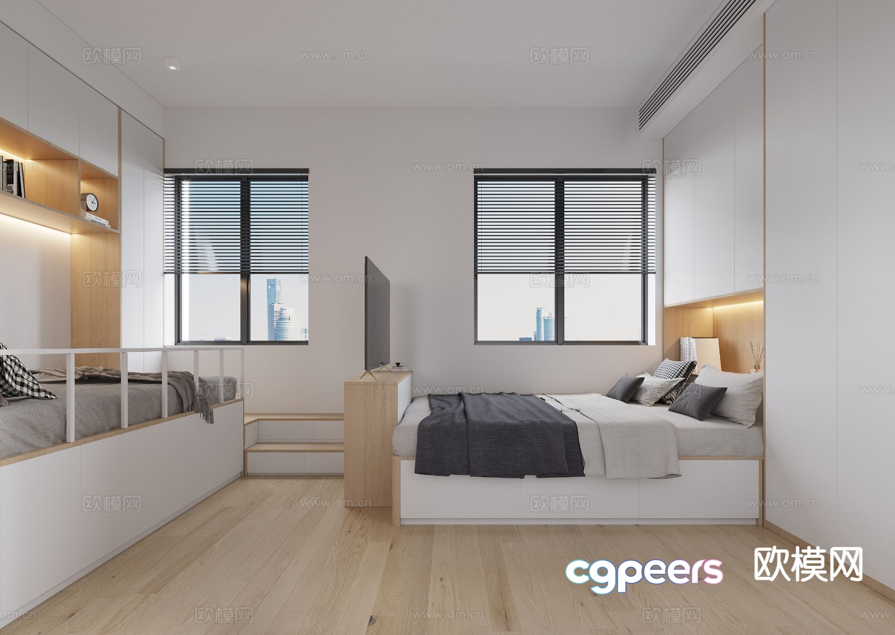 Modern tatami bedroom 3d model Modern tatami bedroom 3d model