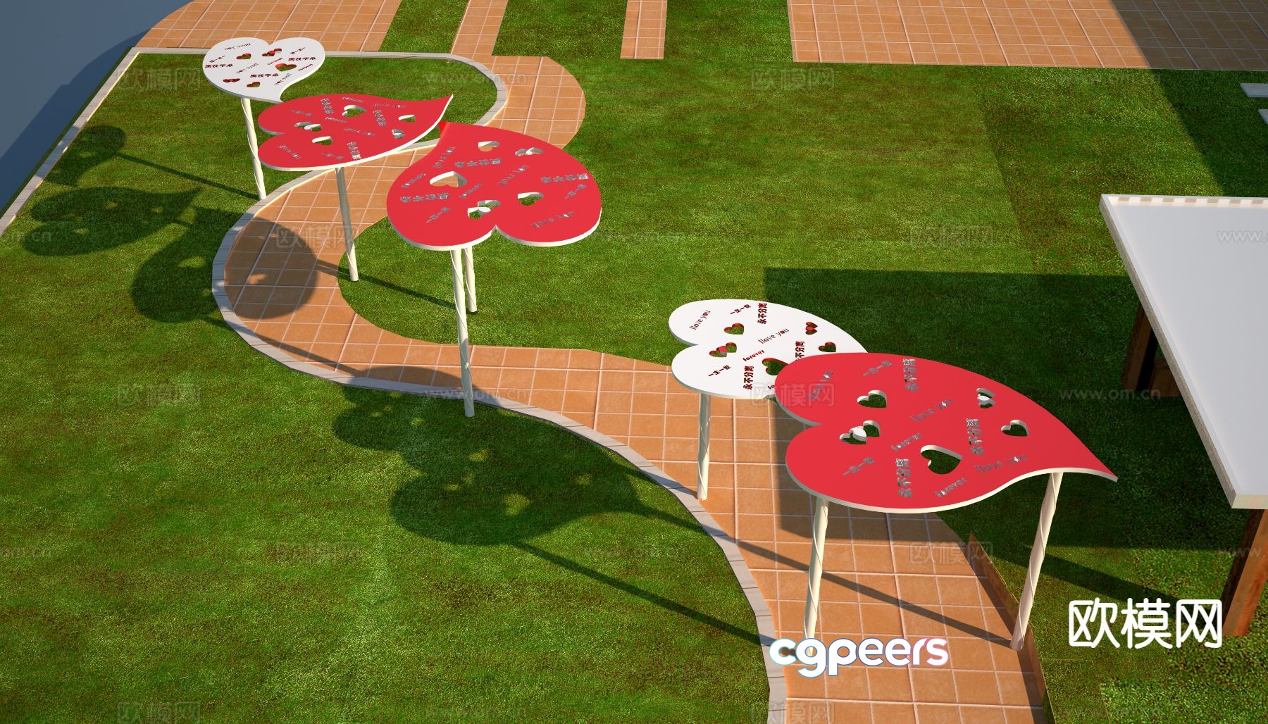Simple love gallery 3D model Simple love gallery 3D model