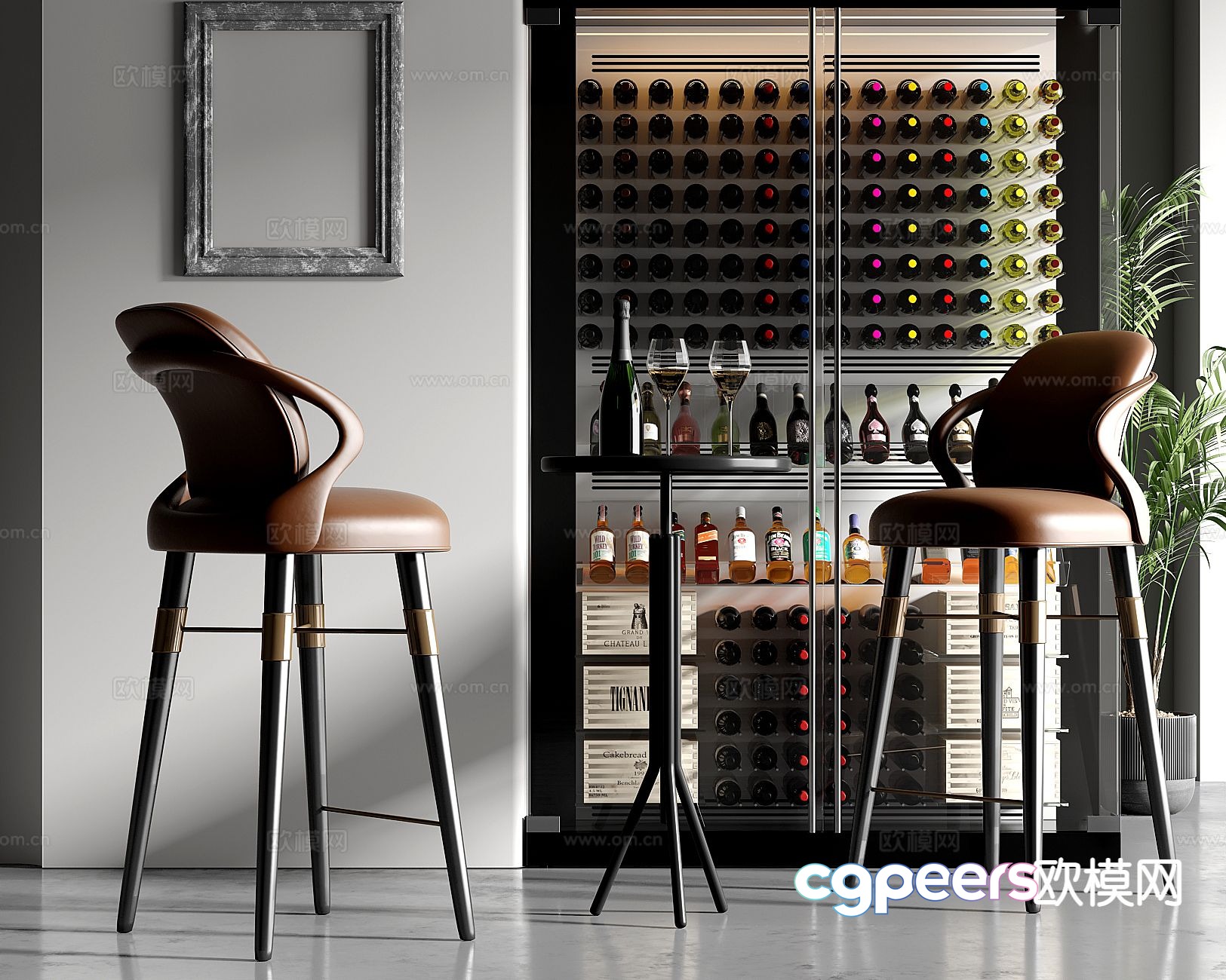 Modern bar bar chair 3d model Modern bar bar chair 3d model