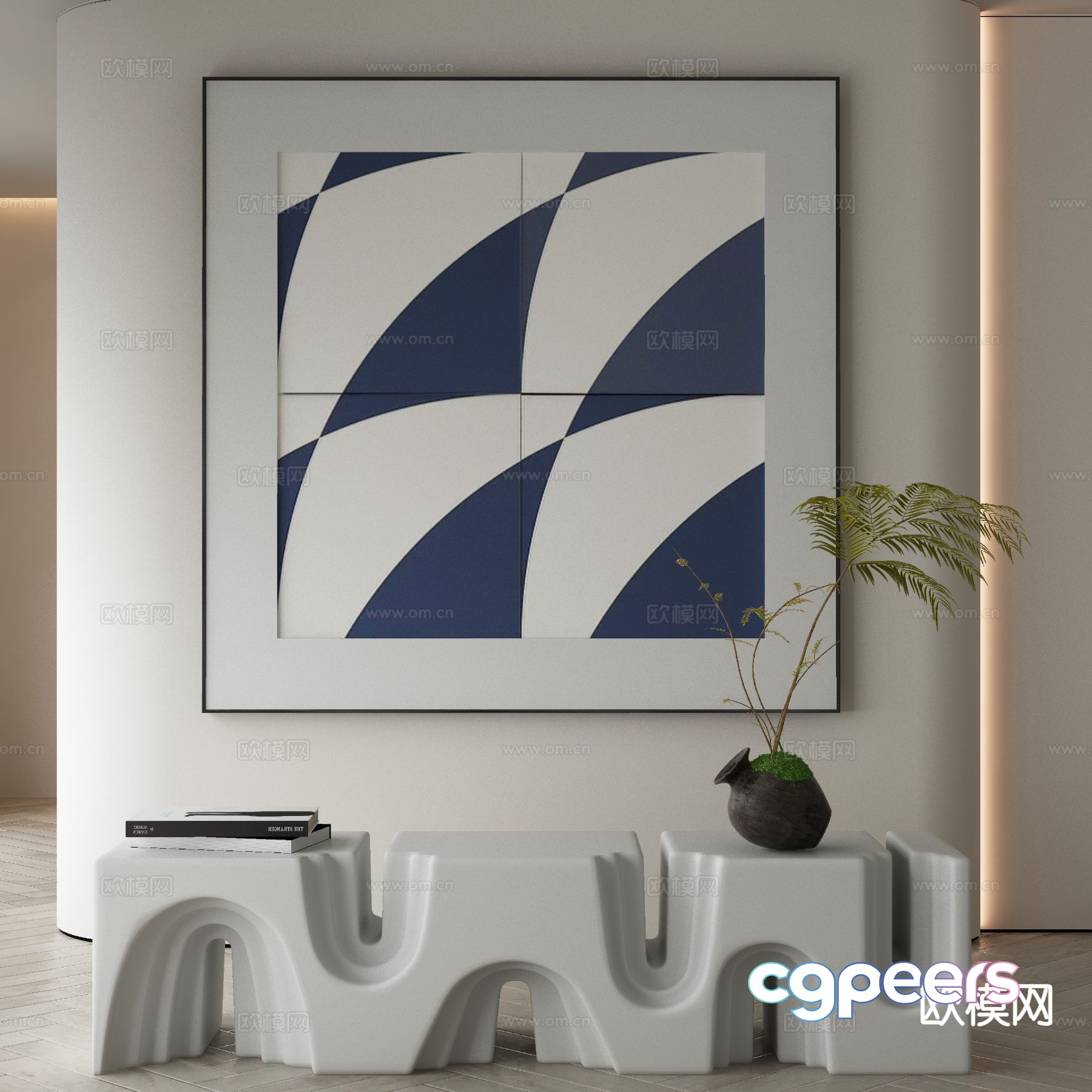 Modern decorative painting geometric hanging painting 3D model Modern decorative painting geometric hanging painting 3D model