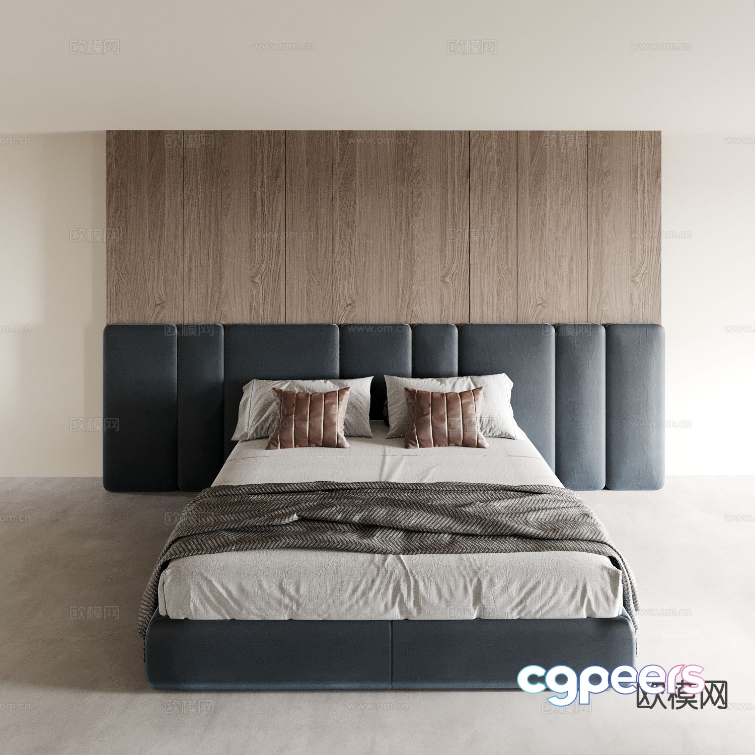 Modern double bed 3d model Modern double bed 3d model