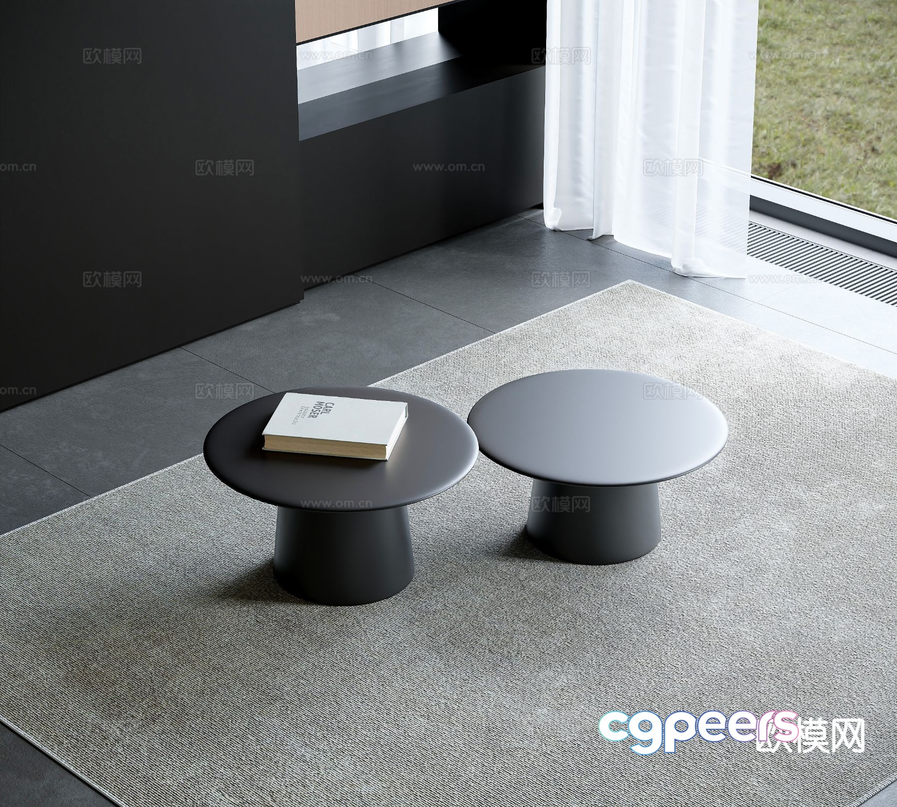Modern double coffee table 3d model Modern double coffee table 3d model
