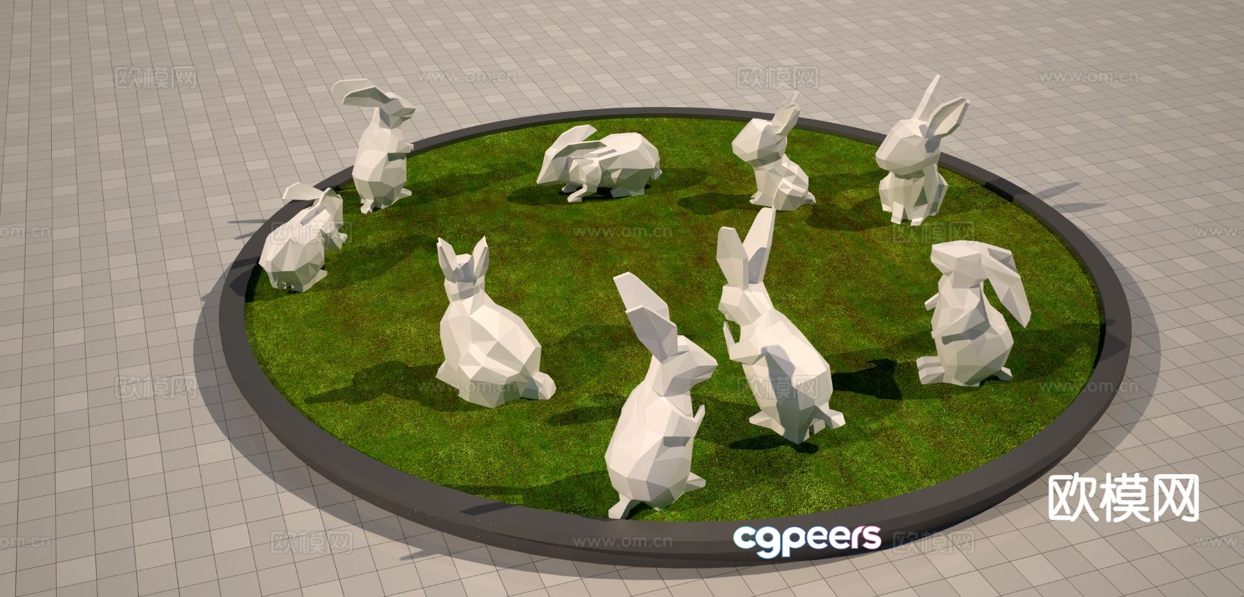 Abstract block face rabbit sculpture 3d model Abstract block face rabbit sculpture 3d model