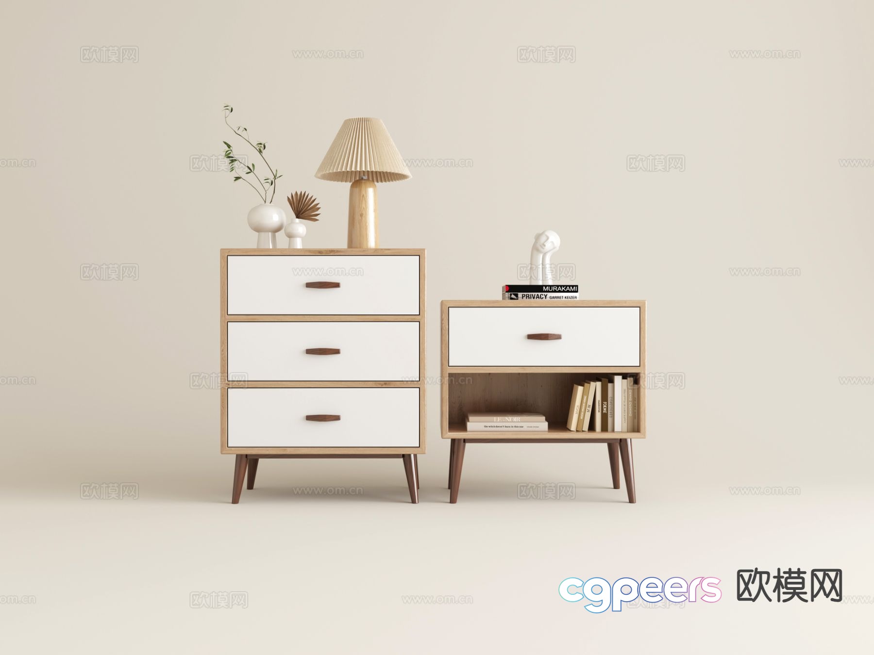 Modern bedside table 3d model Modern bedside table 3d model