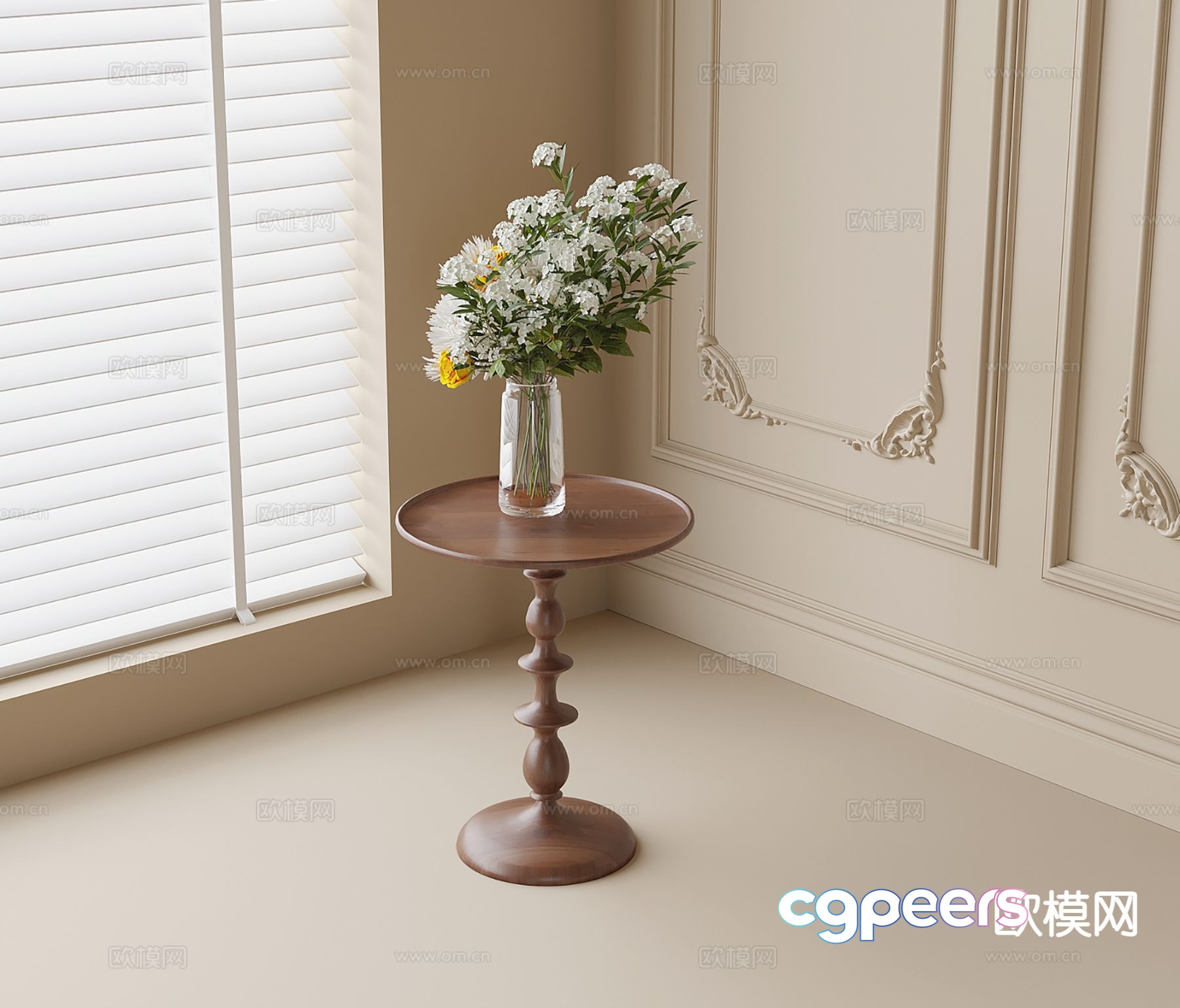 Medieval style round table side table corner table table table 3D model Medieval style round table side table corner table table table 3D model