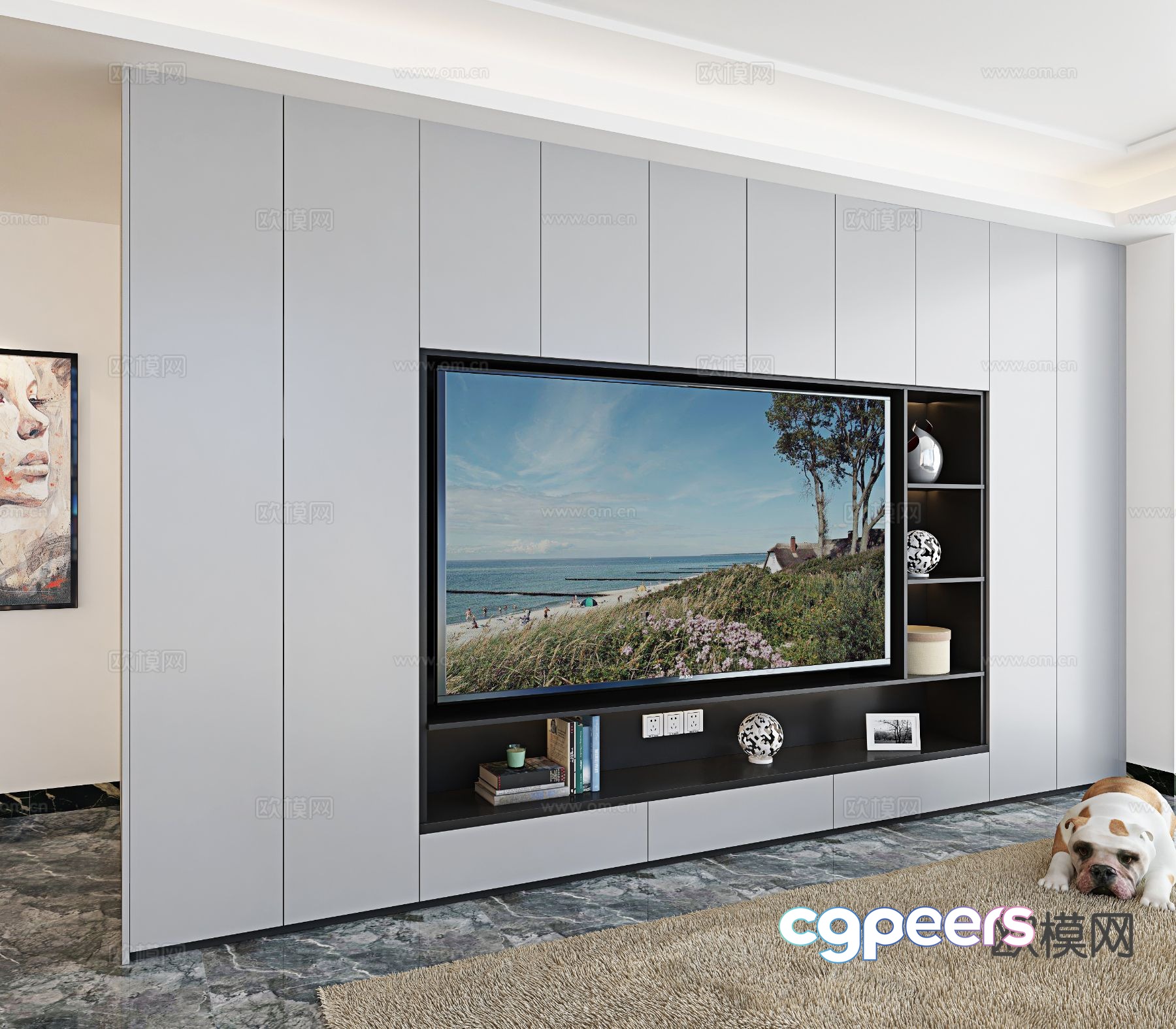 Integrated TV cabinet 3D model Integrated TV cabinet 3D model