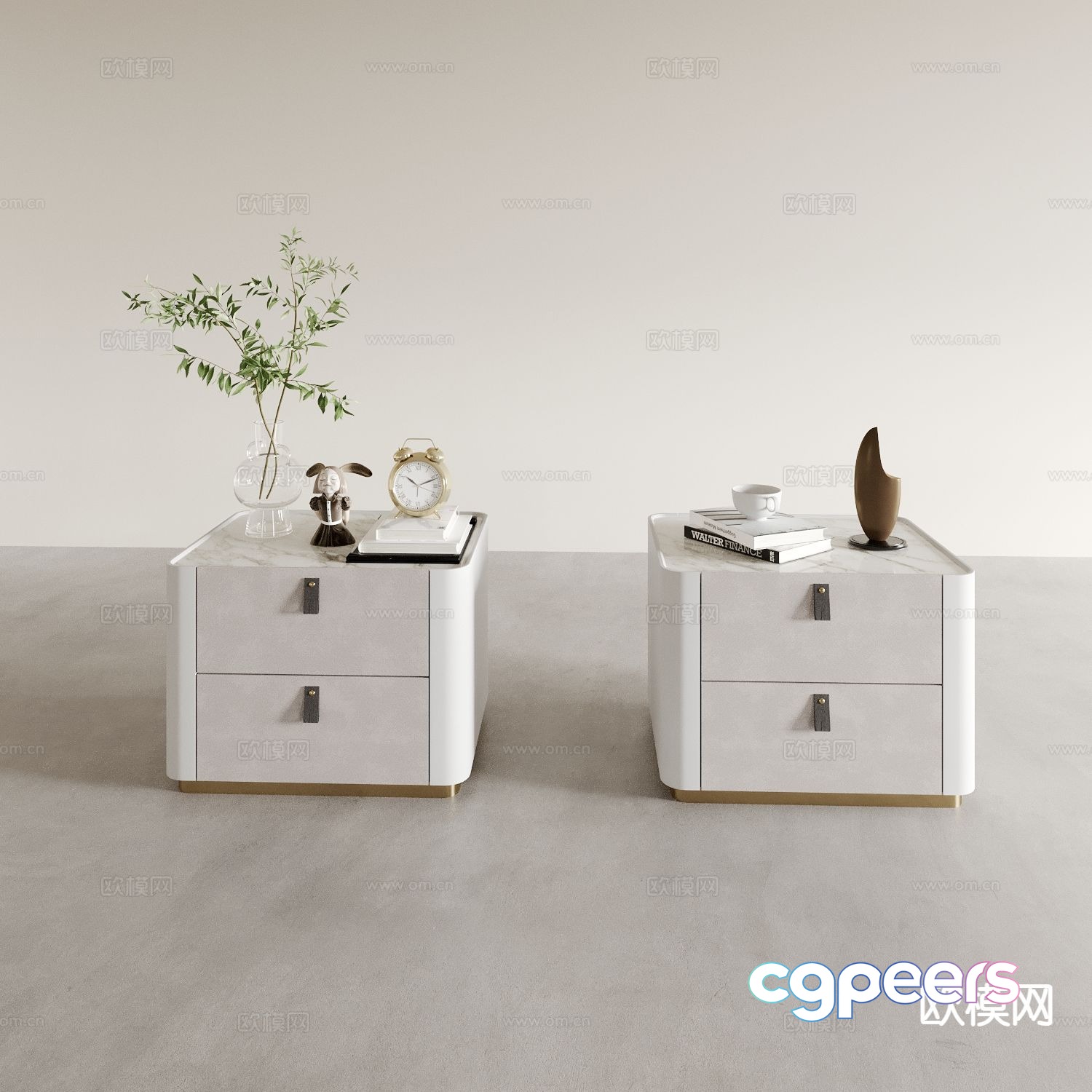 Modern bedside table 3d model Modern bedside table 3d model