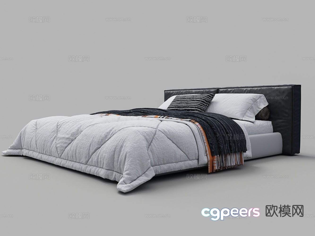 Modern double bed 3d model Modern double bed 3d model