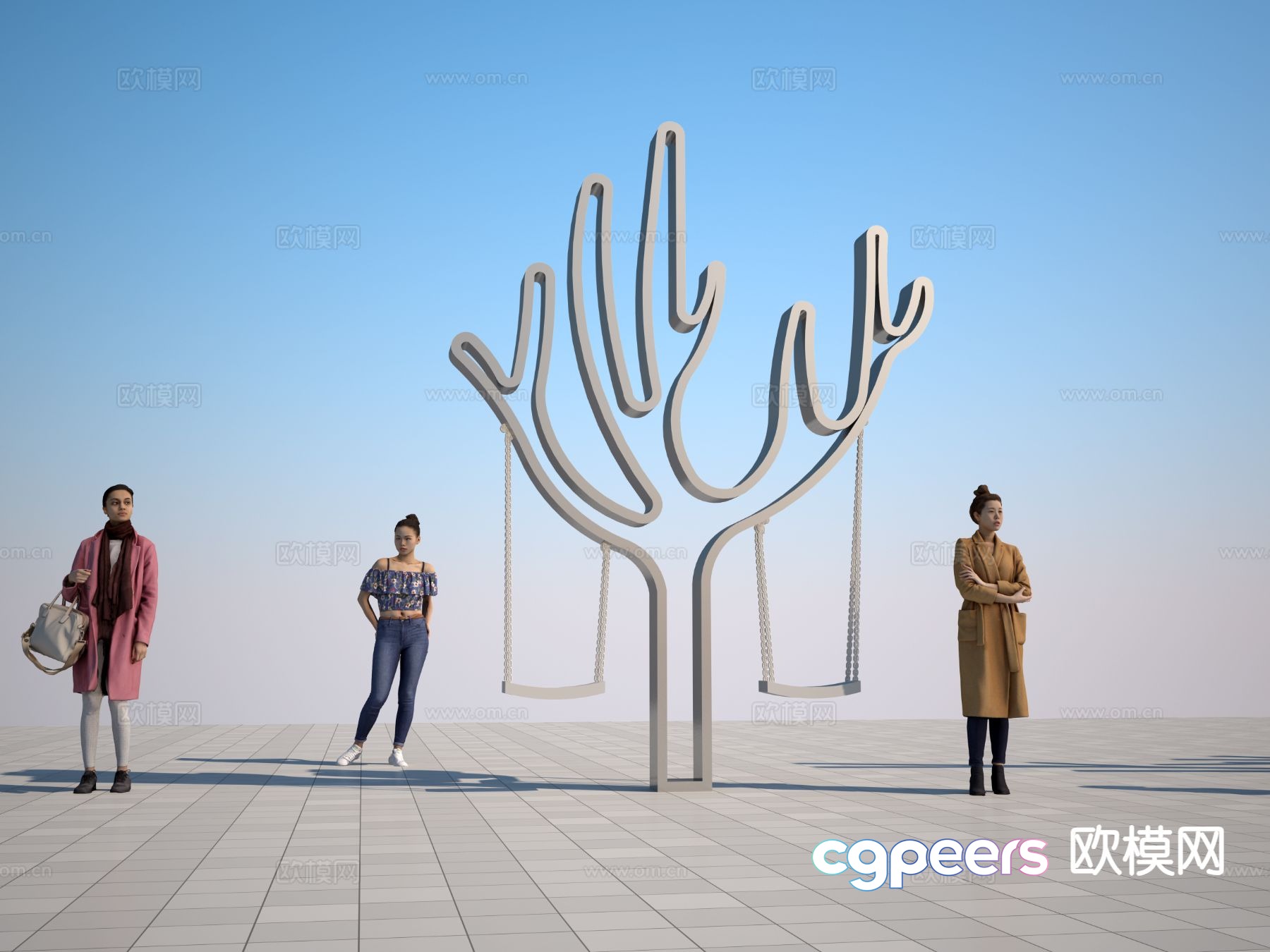 Art swing sculpture 3d model Art swing sculpture 3d model