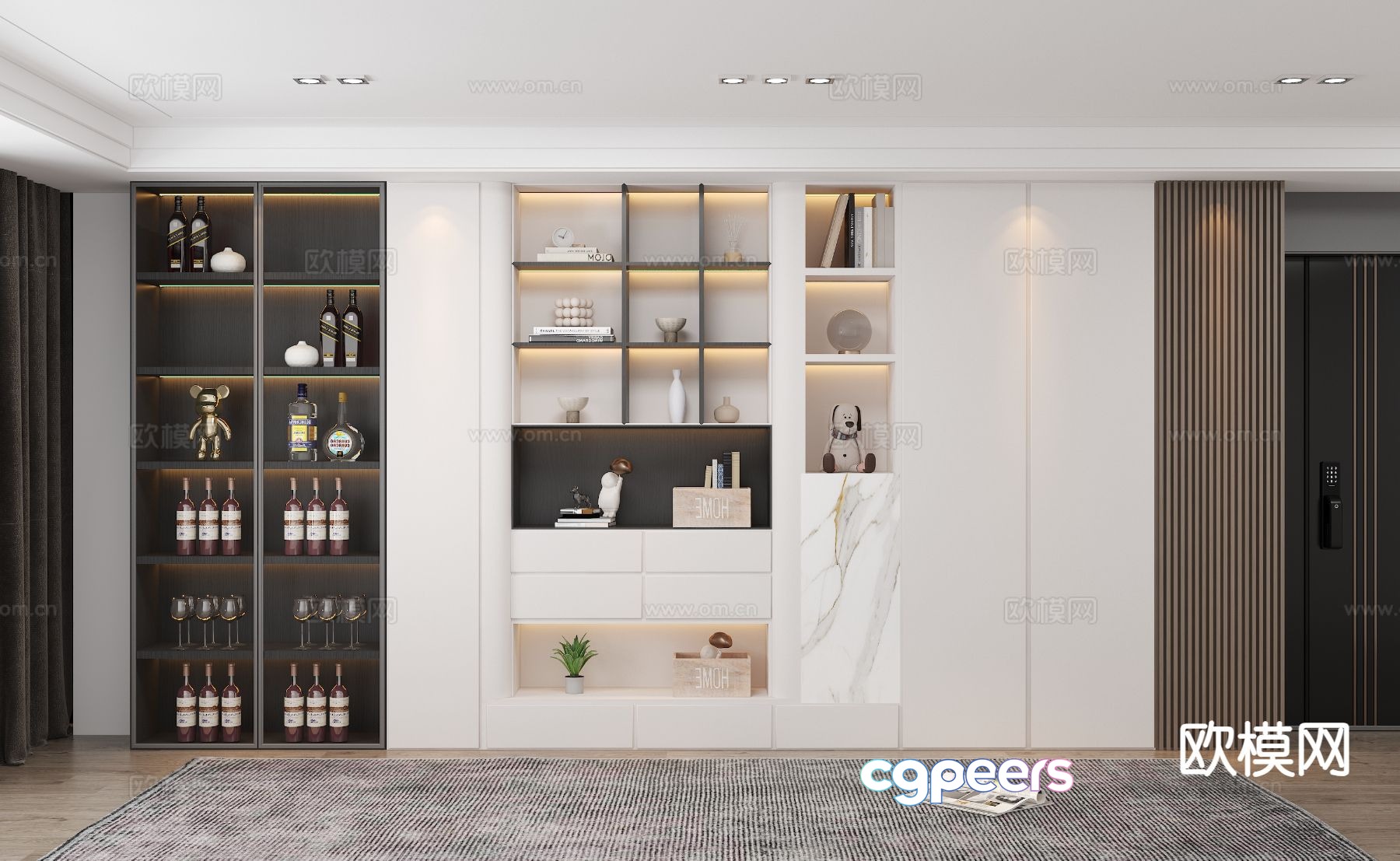 Modern wine cabinet sideboard 3d model Modern wine cabinet sideboard 3d model