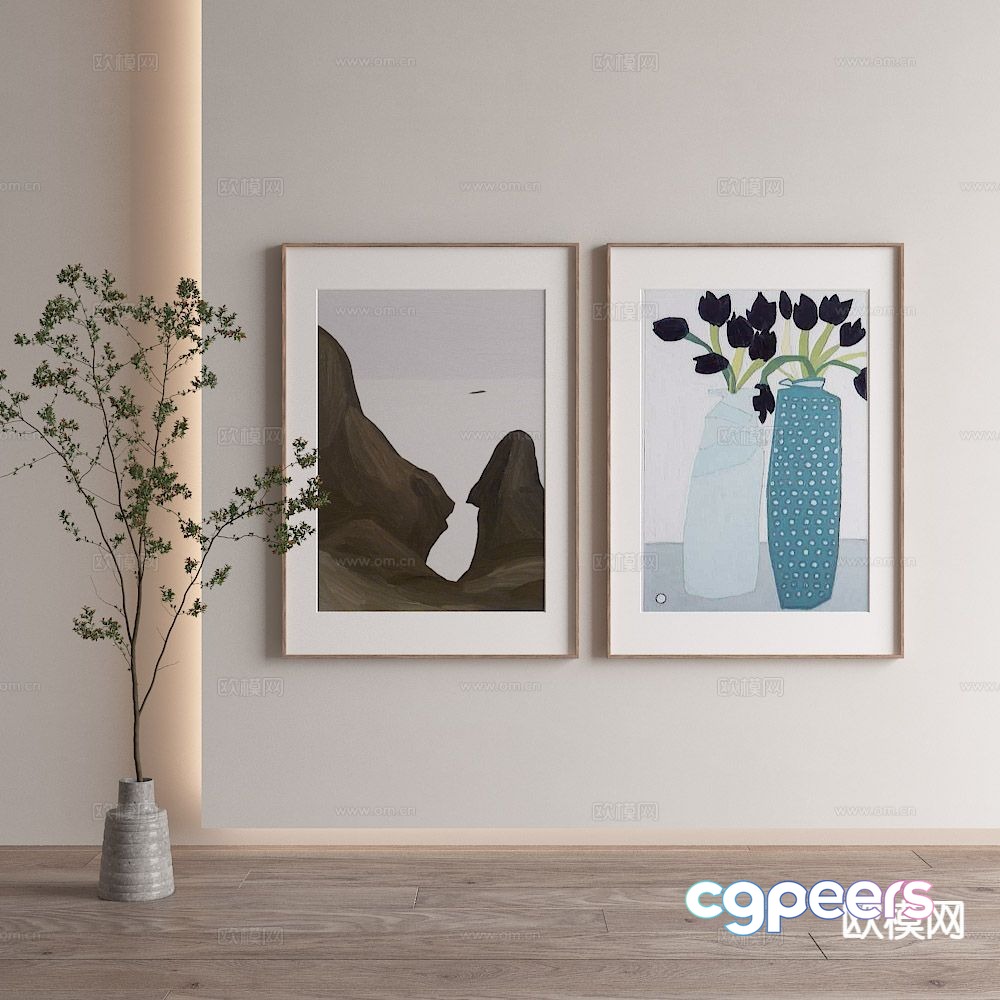 Nordic decorative painting combination painting 3D model Nordic decorative painting combination painting 3D model