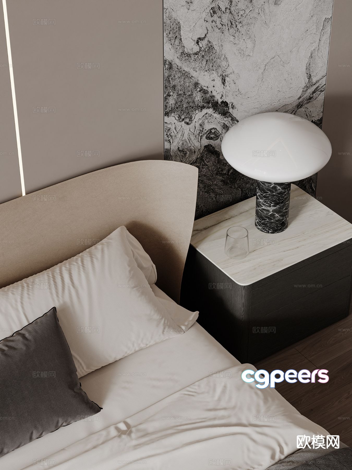 Modern bedside table 3d model Modern bedside table 3d model