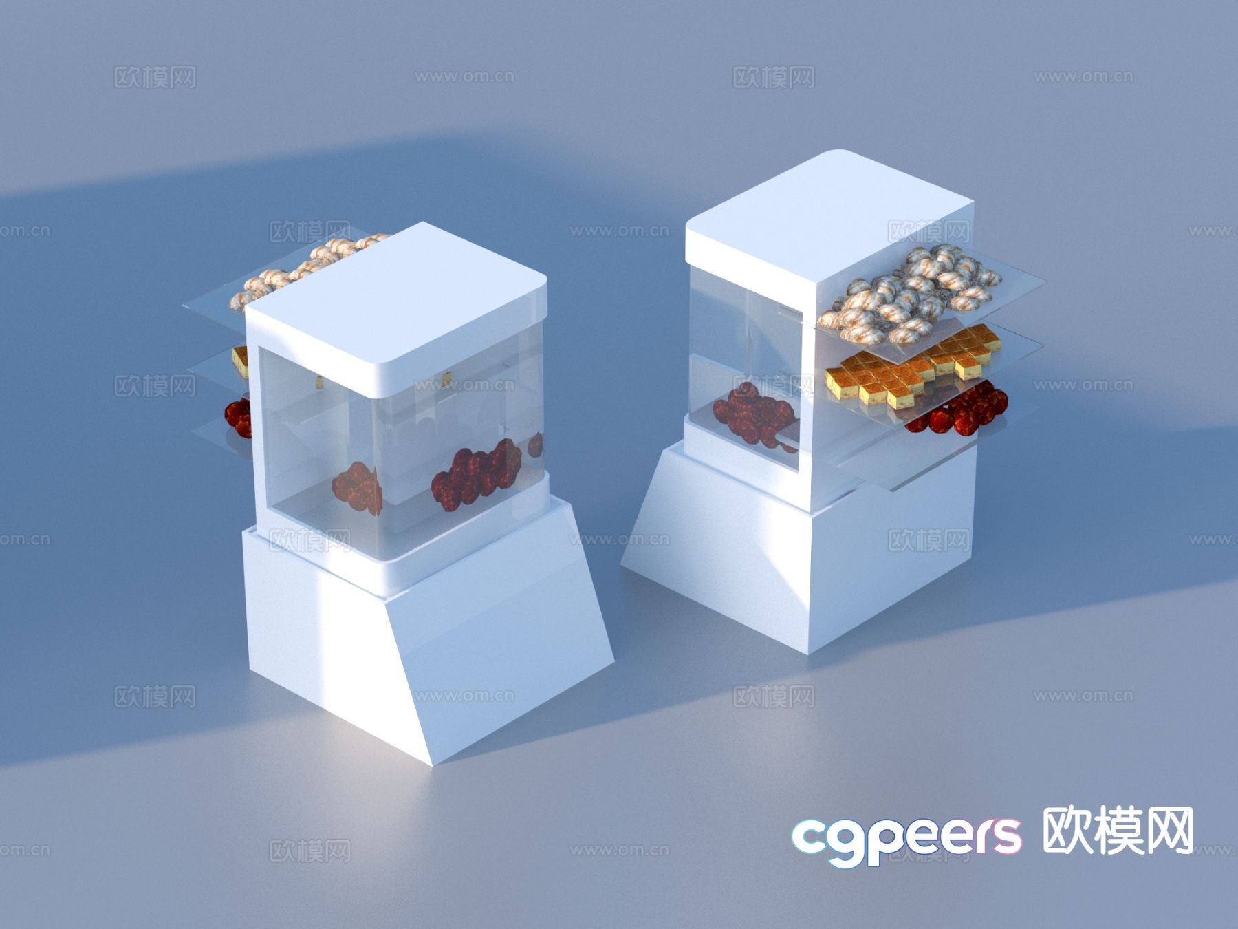 Bread shelf shopping mall container 3d model Bread shelf shopping mall container 3d model
