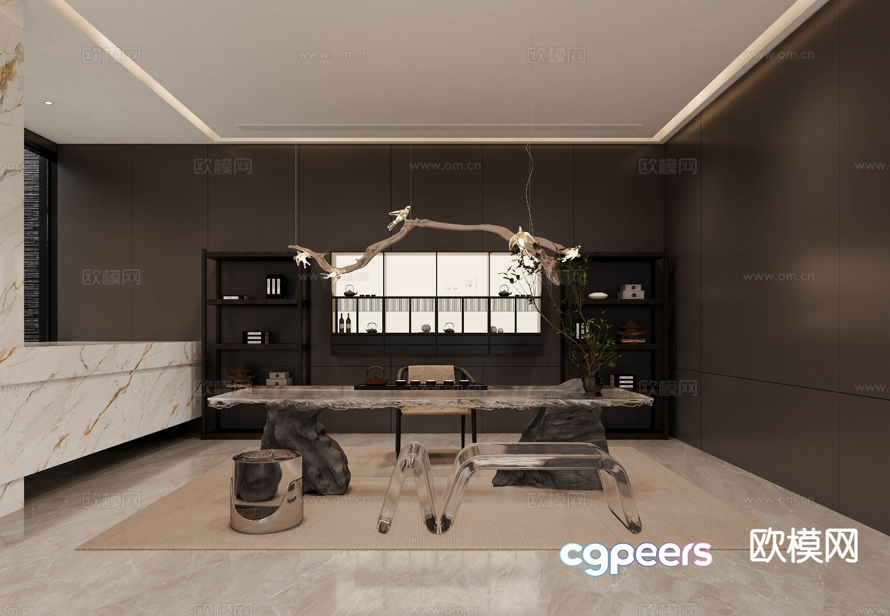 New Chinese tea room 3d model New Chinese tea room 3d model