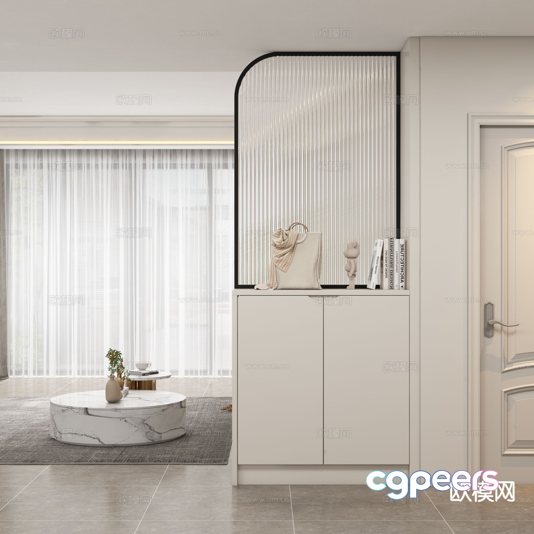 Modern entrance cabinet partition cabinet 3d model Modern entrance cabinet partition cabinet 3d model