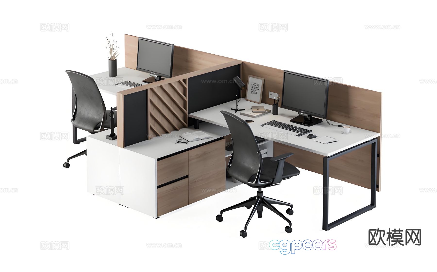 Screen card position workstation desk computer desk 3D model Screen card position workstation desk computer desk 3D model