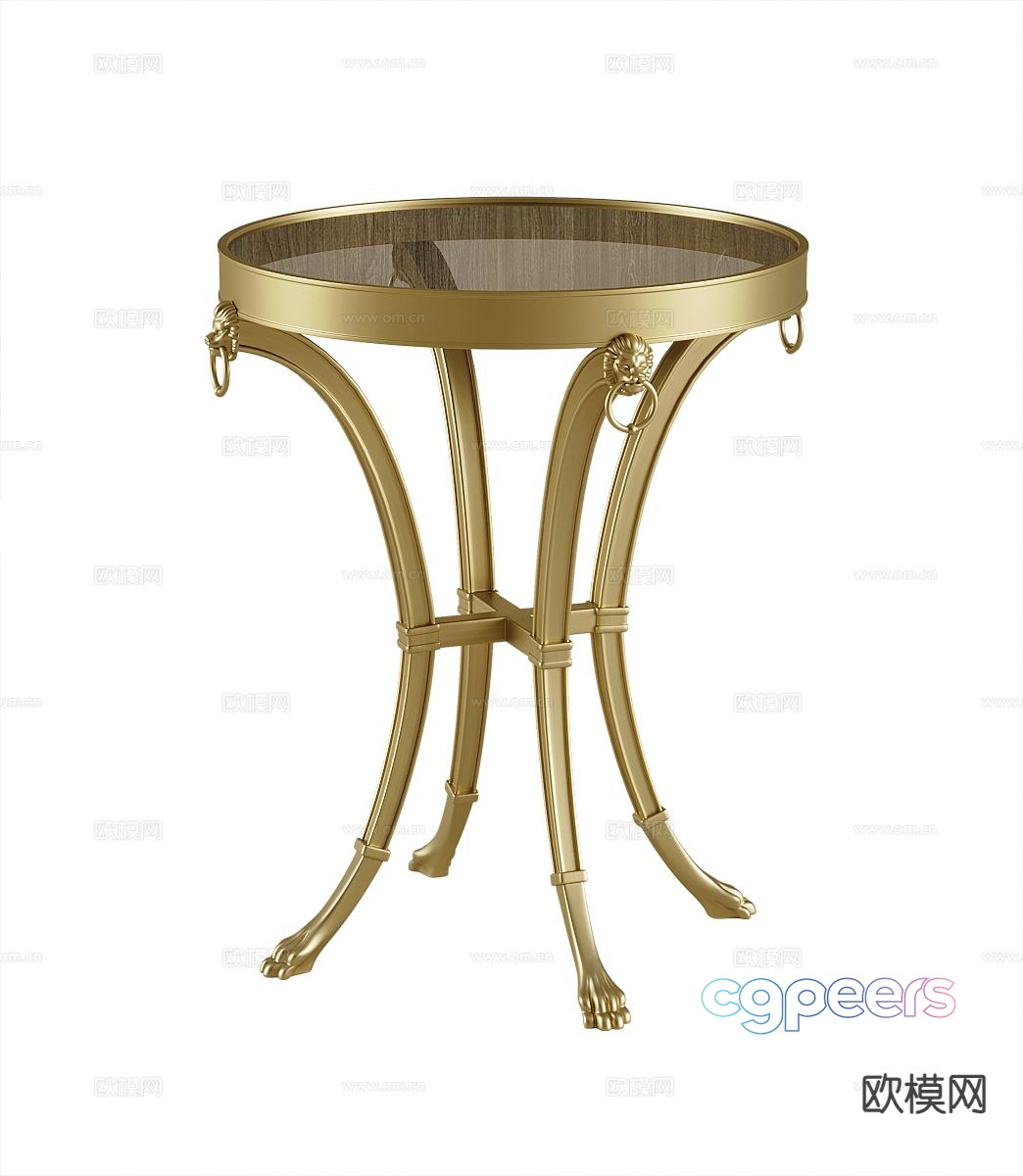 American round table side table table table corner table 3D model American round table side table table table corner table 3D model