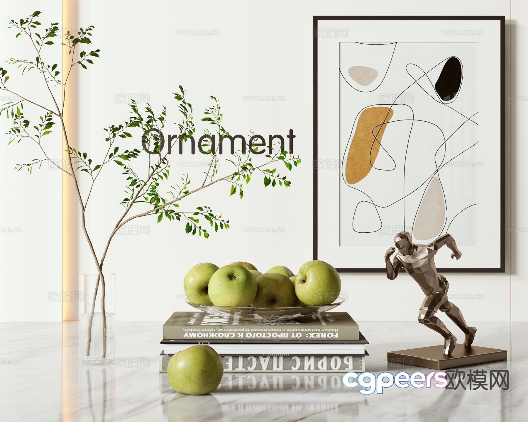 Modern jewelry ornaments books sculpture 3d model Modern jewelry ornaments books sculpture 3d model