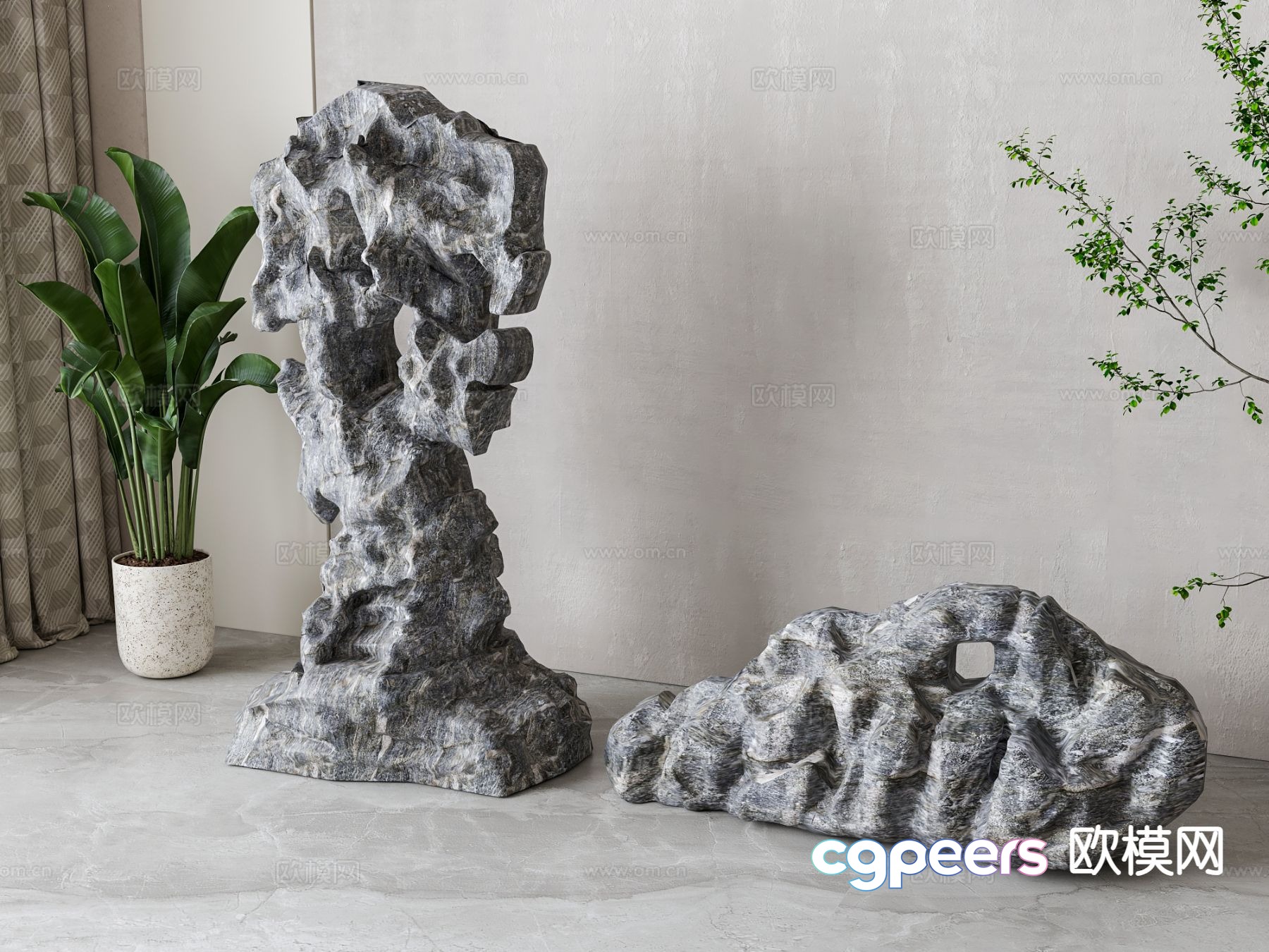 New Chinese style stone rockery landscape stone 3d model New Chinese style stone rockery landscape stone 3d model