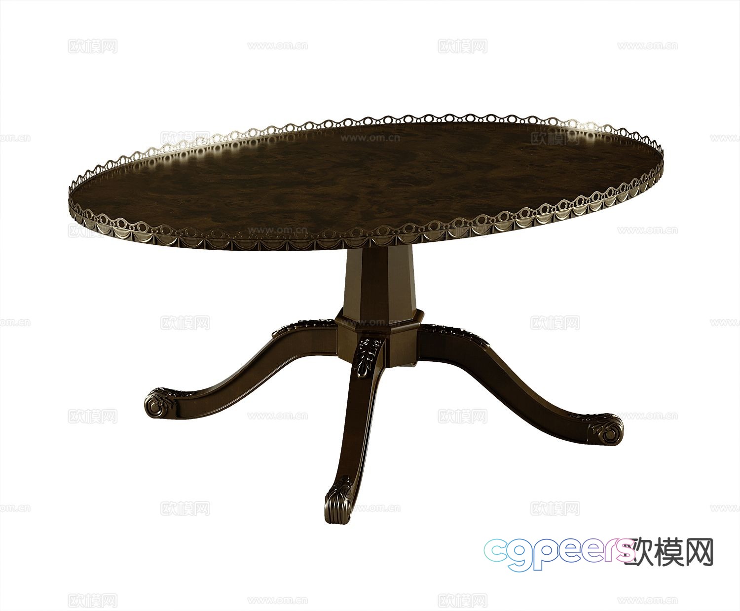 American dining table round table 3d model American dining table round table 3d model