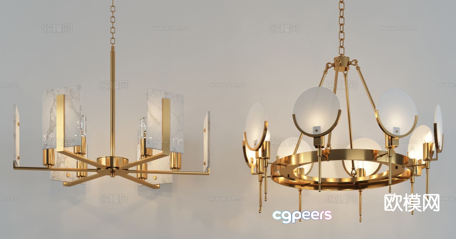 Light luxury chandelier multi-head chandelier 3D model Light luxury chandelier multi-head chandelier 3D model