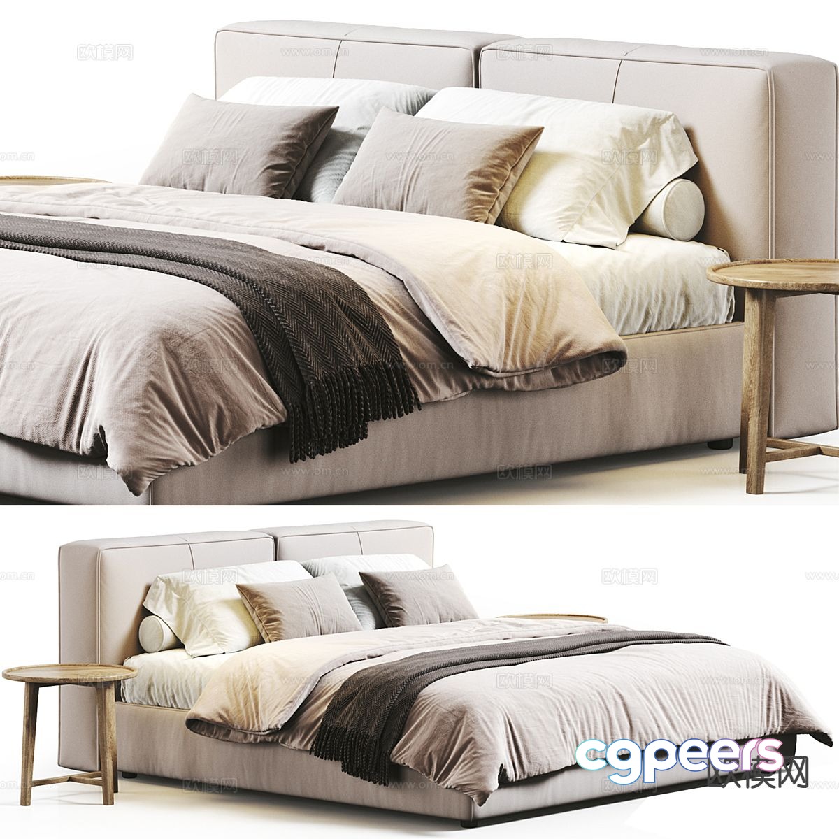 Mario modern double bed 3d model Mario modern double bed 3d model