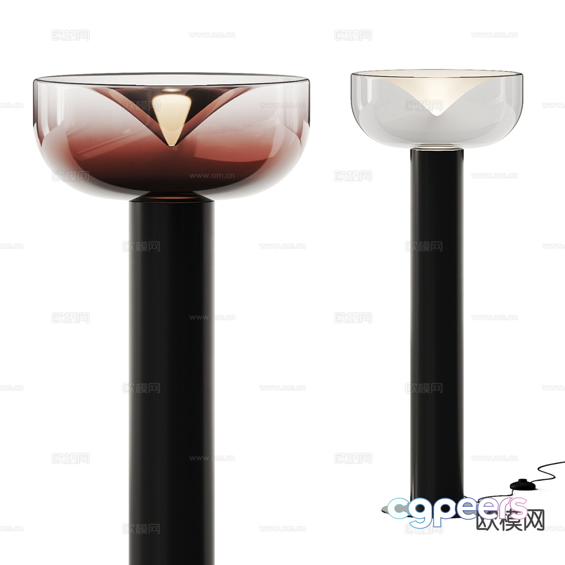 Italian glass floor lamp 3d model Italian glass floor lamp 3d model