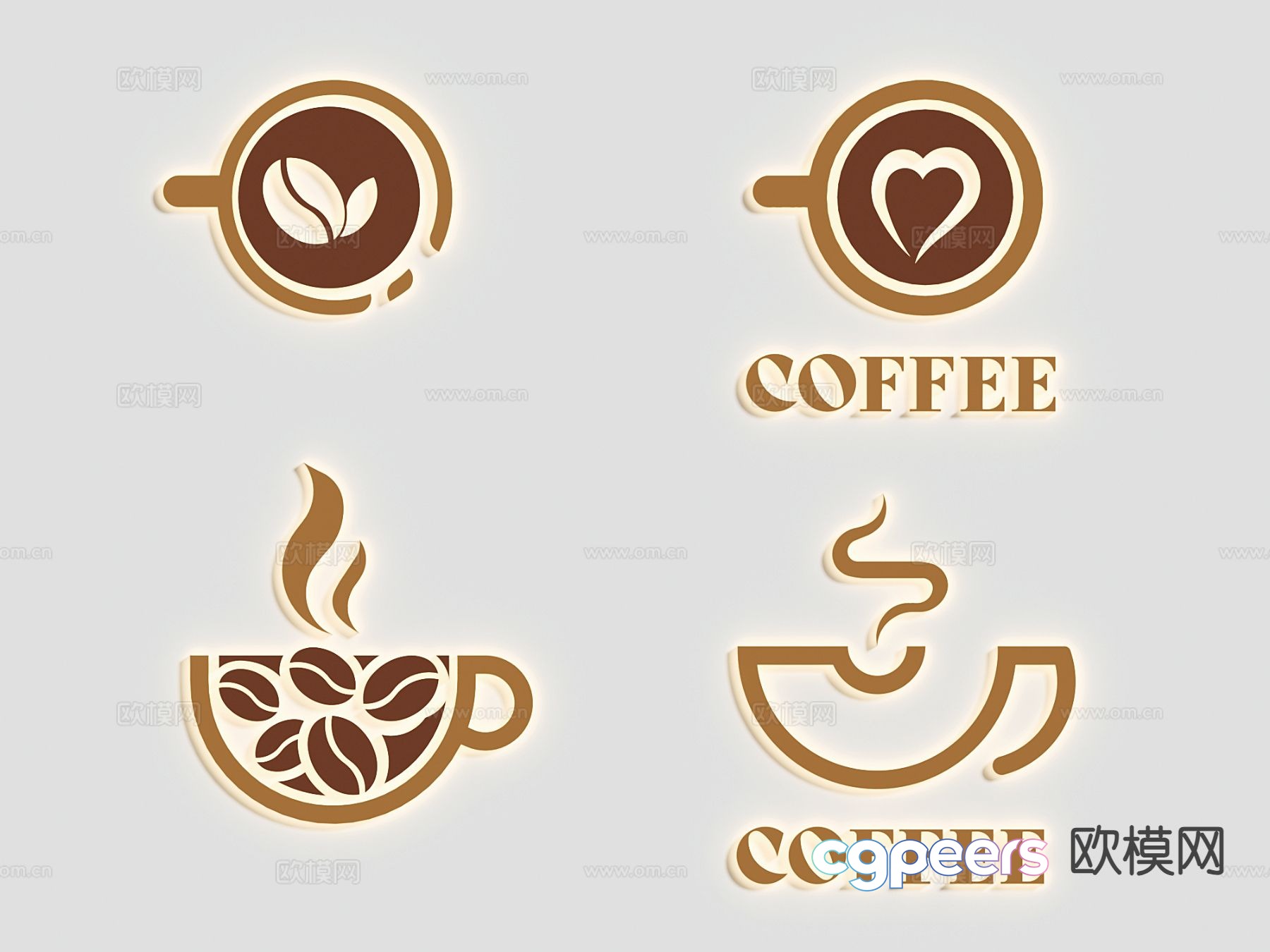 Modern coffee logo coffee LOGO 3d model Modern coffee logo coffee LOGO 3d model