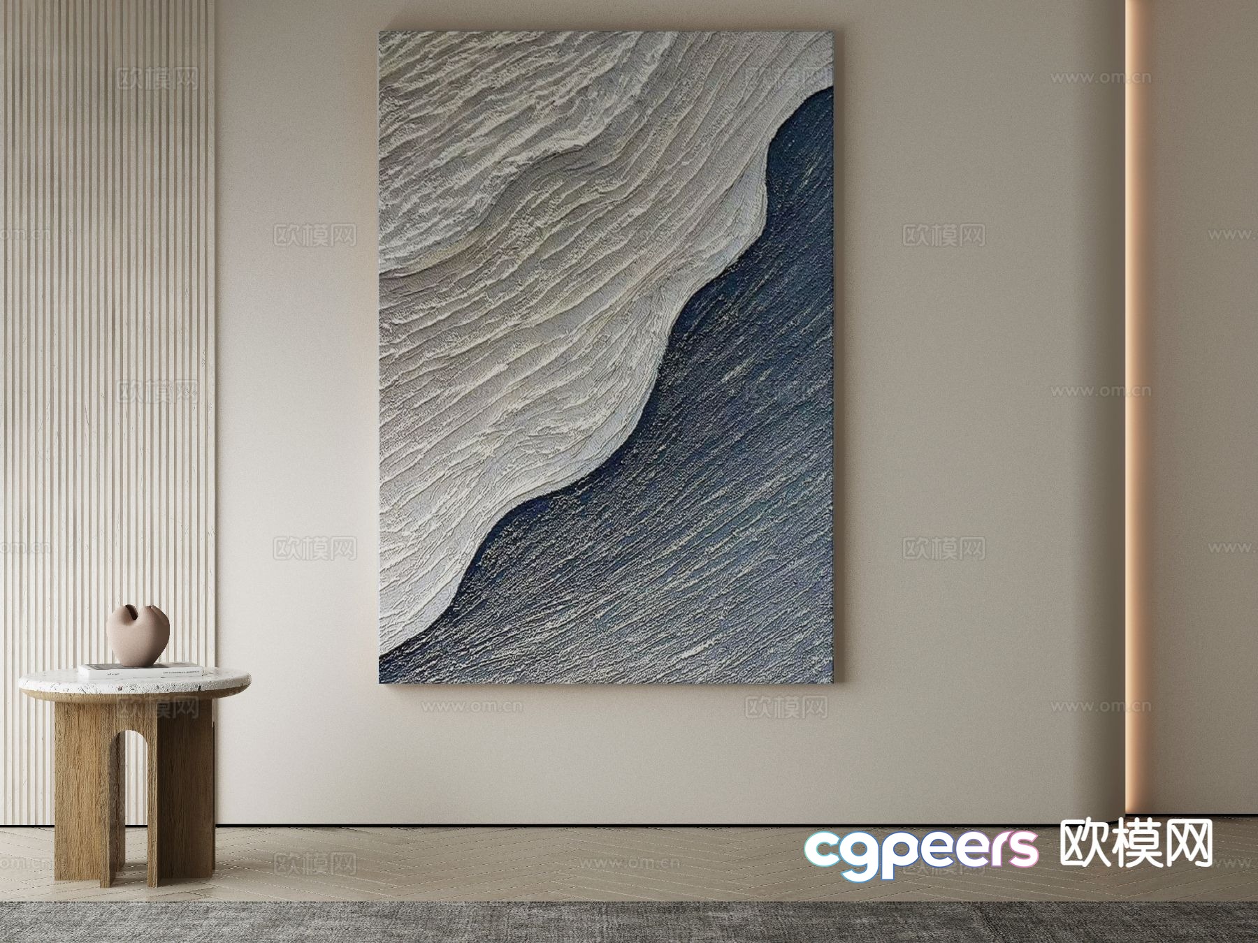 Modern decorative painting texture painting wave painting 3D model Modern decorative painting texture painting wave painting 3D model