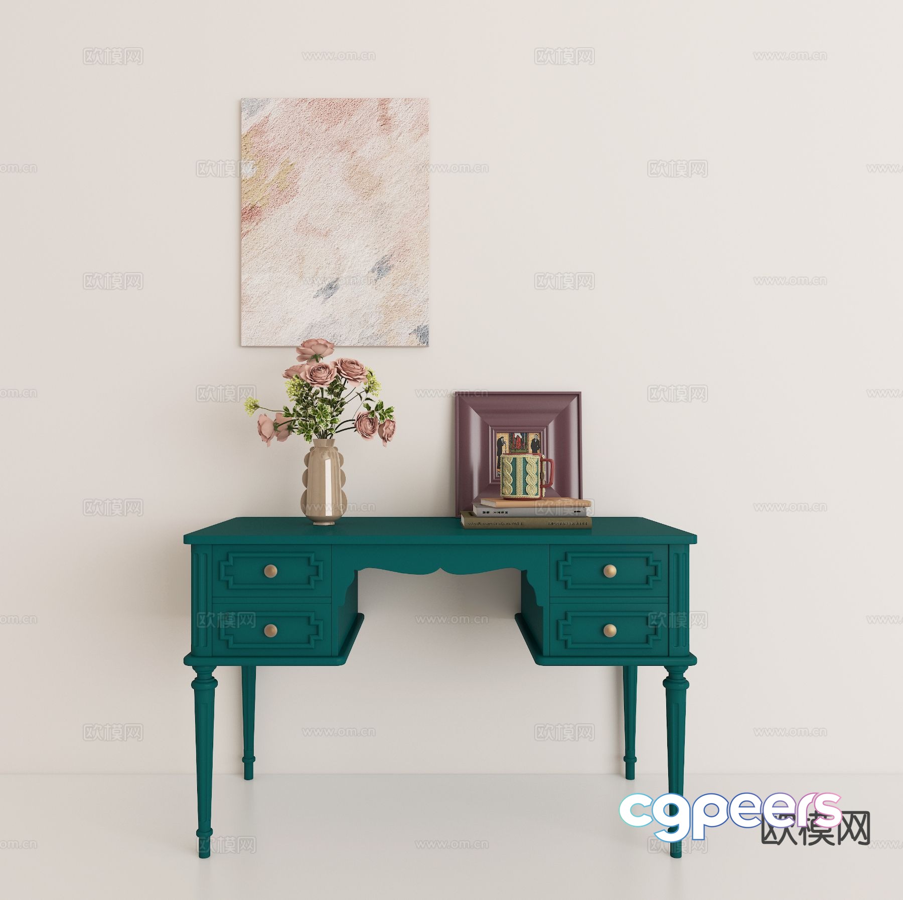 French dressing table 3d model French dressing table 3d model