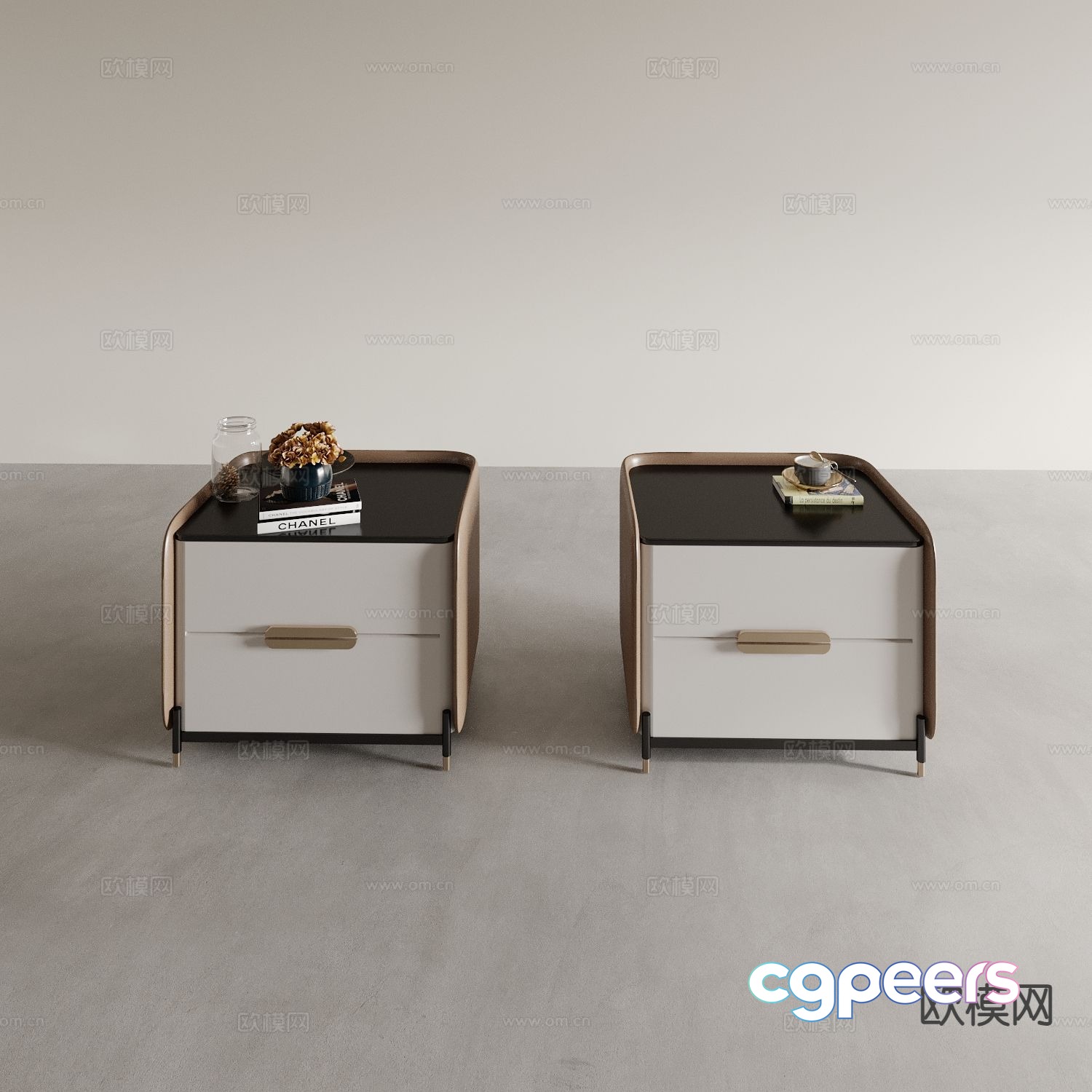 Modern bedside table 3d model Modern bedside table 3d model