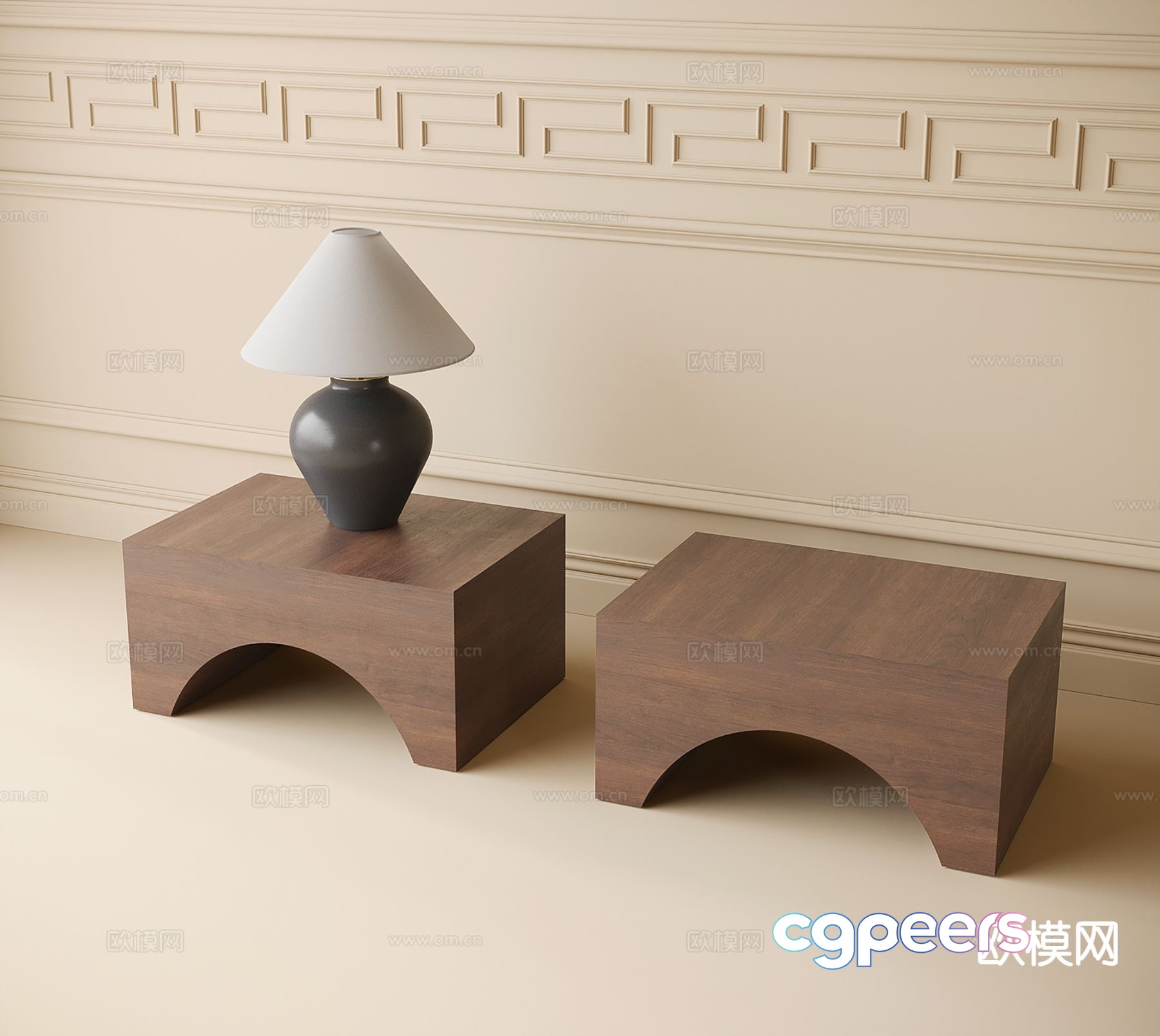 Medieval style bedside table 3d model Medieval style bedside table 3d model