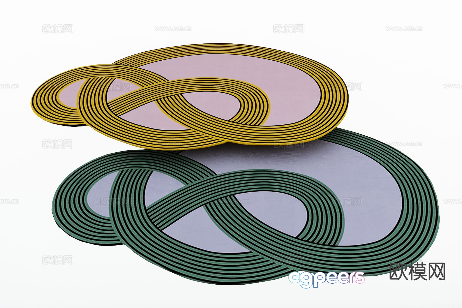 Modern shaped carpet 3d model Modern shaped carpet 3d model