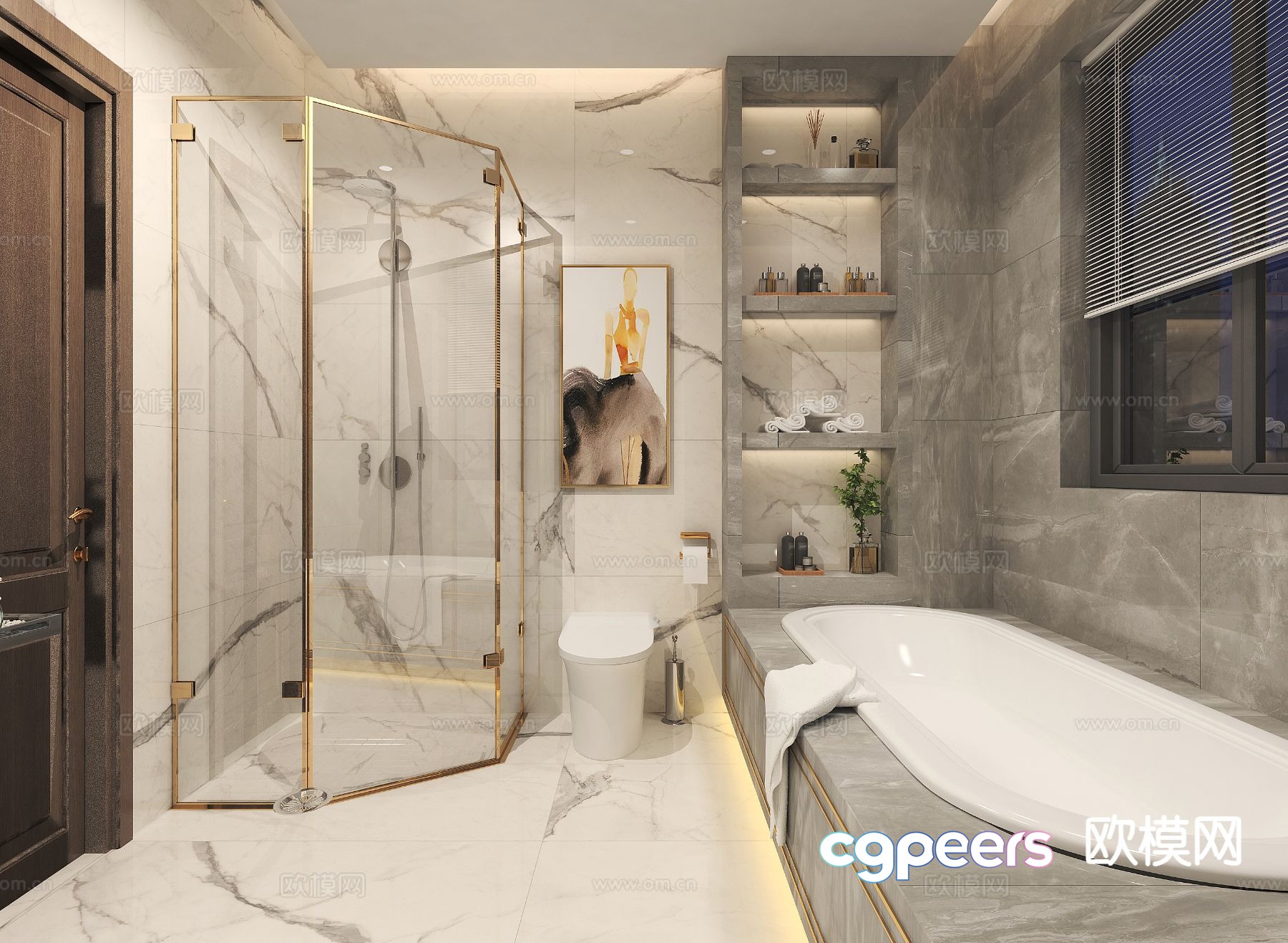 Modern master bathroom bathroom 3d model Modern master bathroom bathroom 3d model