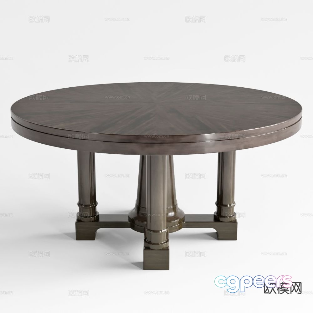 American dining table round table 3d model American dining table round table 3d model