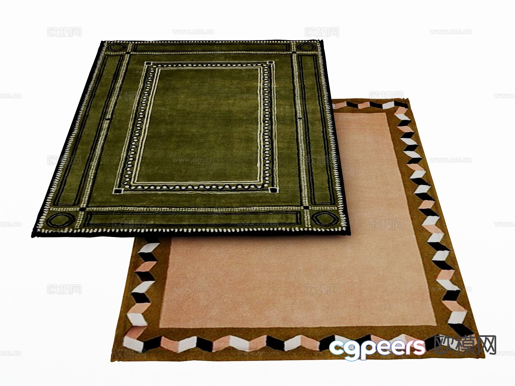 Modern carpet square rug 3d model Modern carpet square rug 3d model
