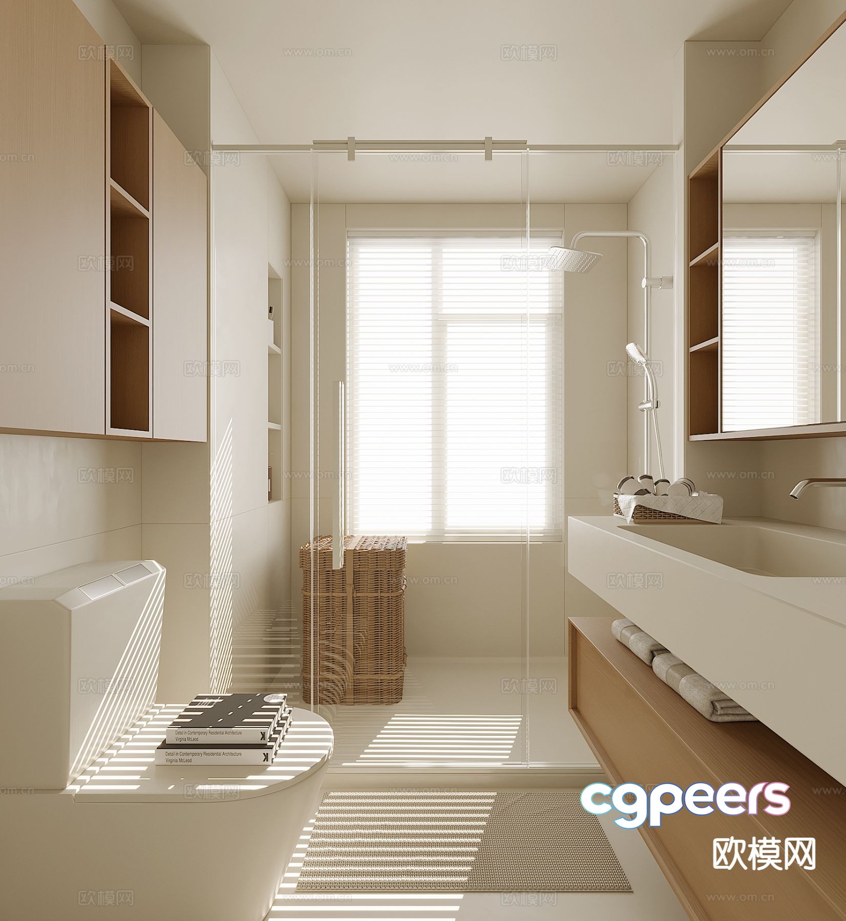 Cream style bathroom bathroom toilet 3d model Cream style bathroom bathroom toilet 3d model