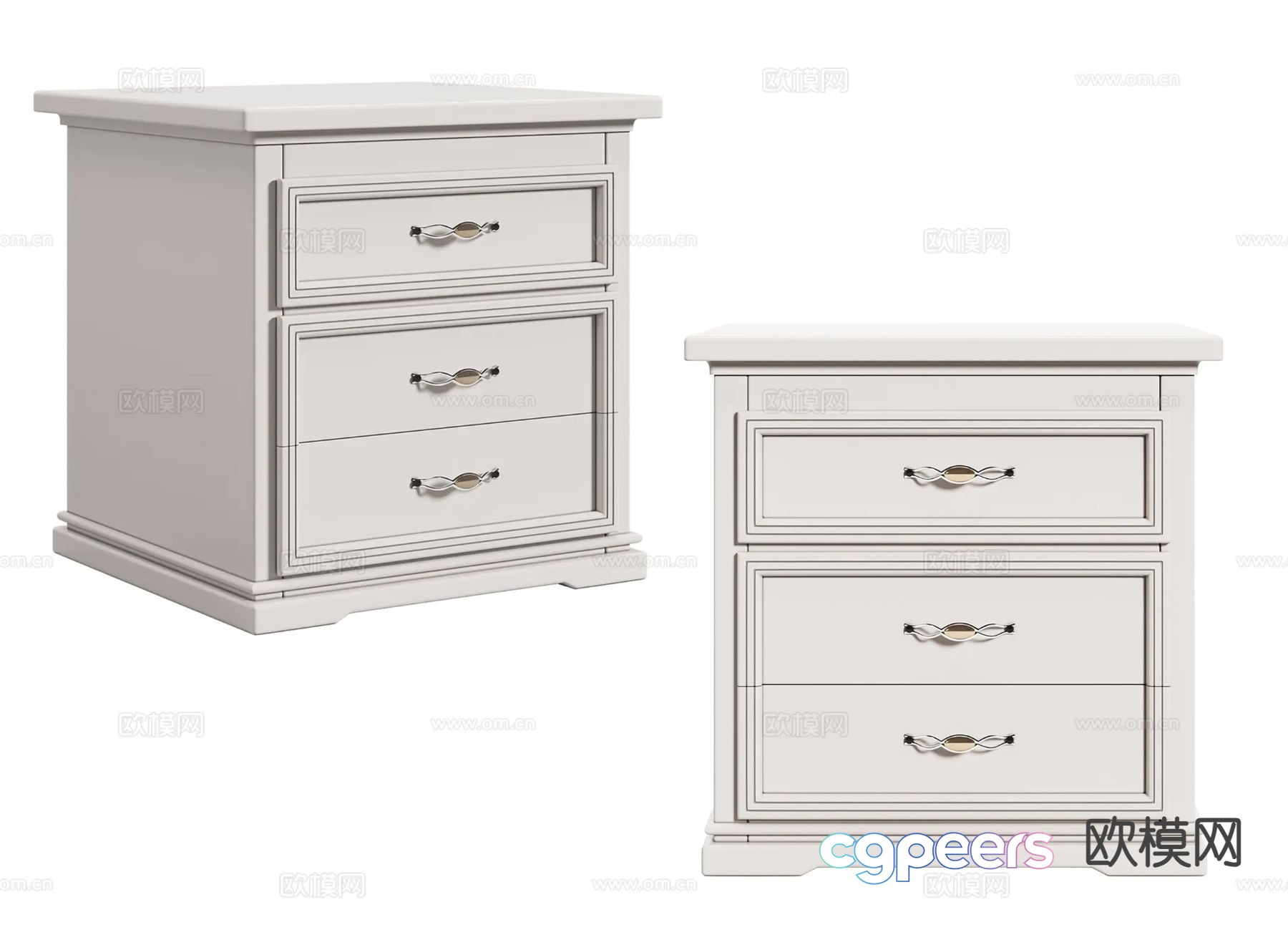 Simple European bedside table 3d model Simple European bedside table 3d model