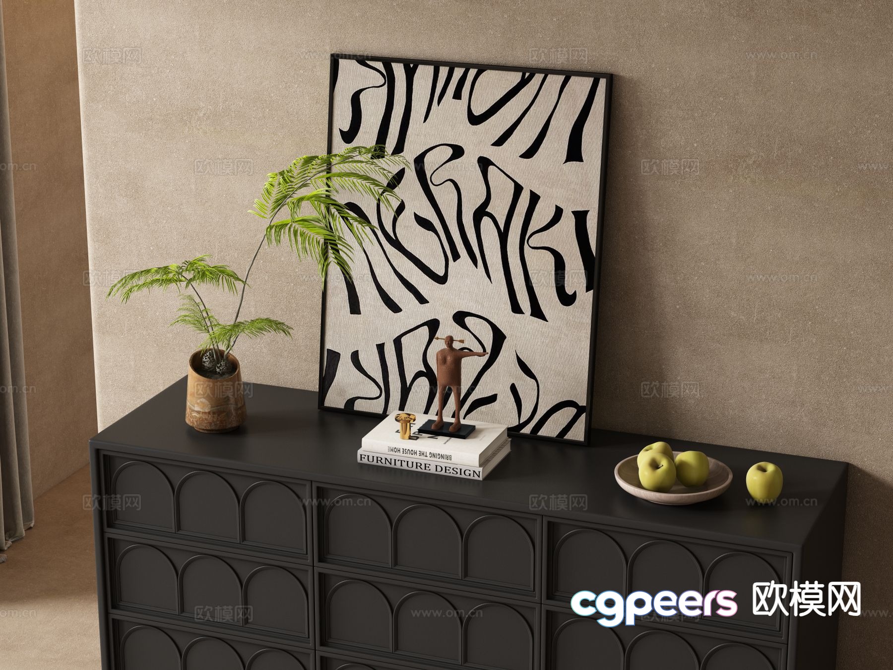 Medieval style decorations ornaments vases paintings 3D model Medieval style decorations ornaments vases paintings 3D model