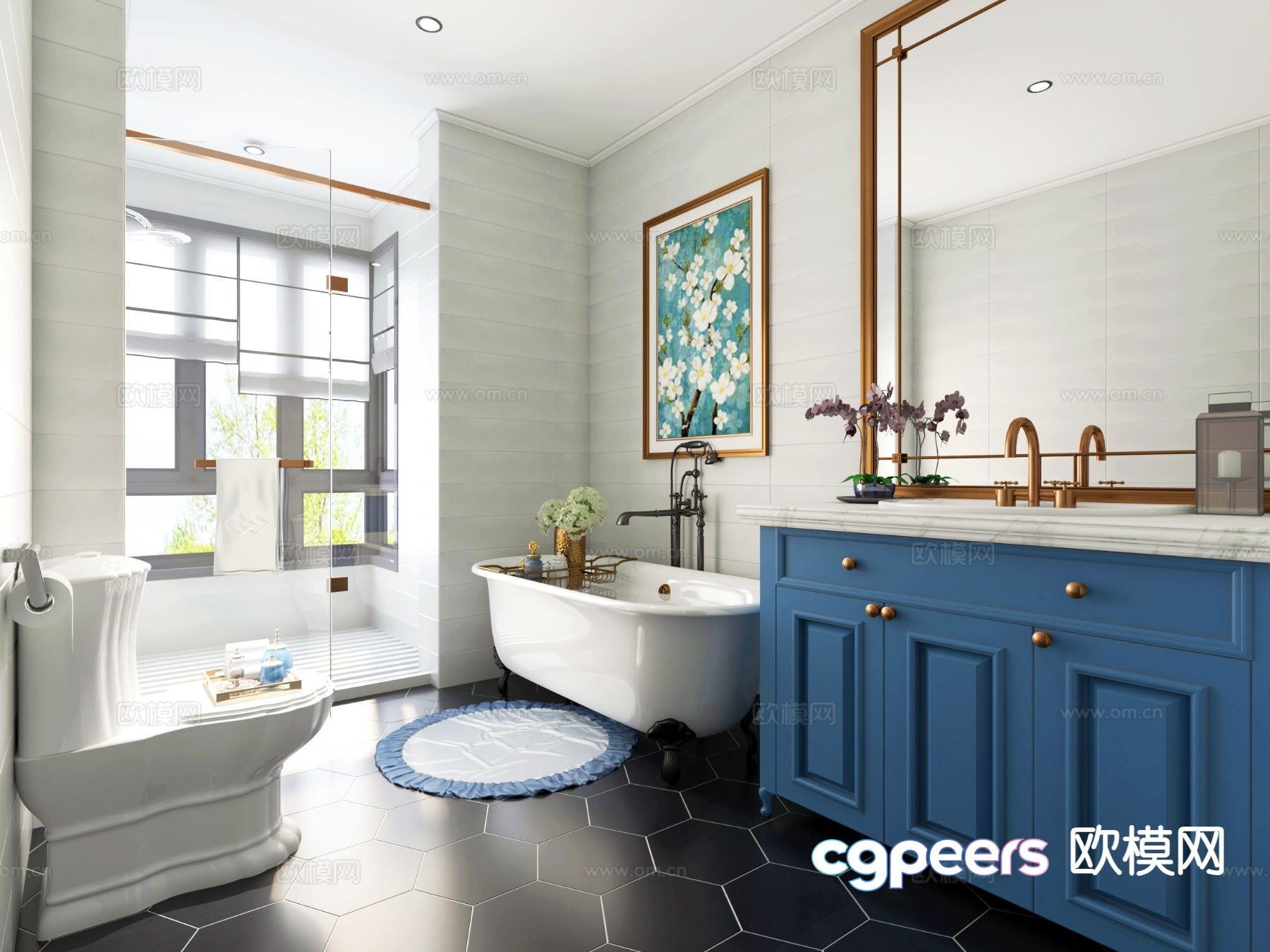 American bathroom bathroom toilet 3d model American bathroom bathroom toilet 3d model