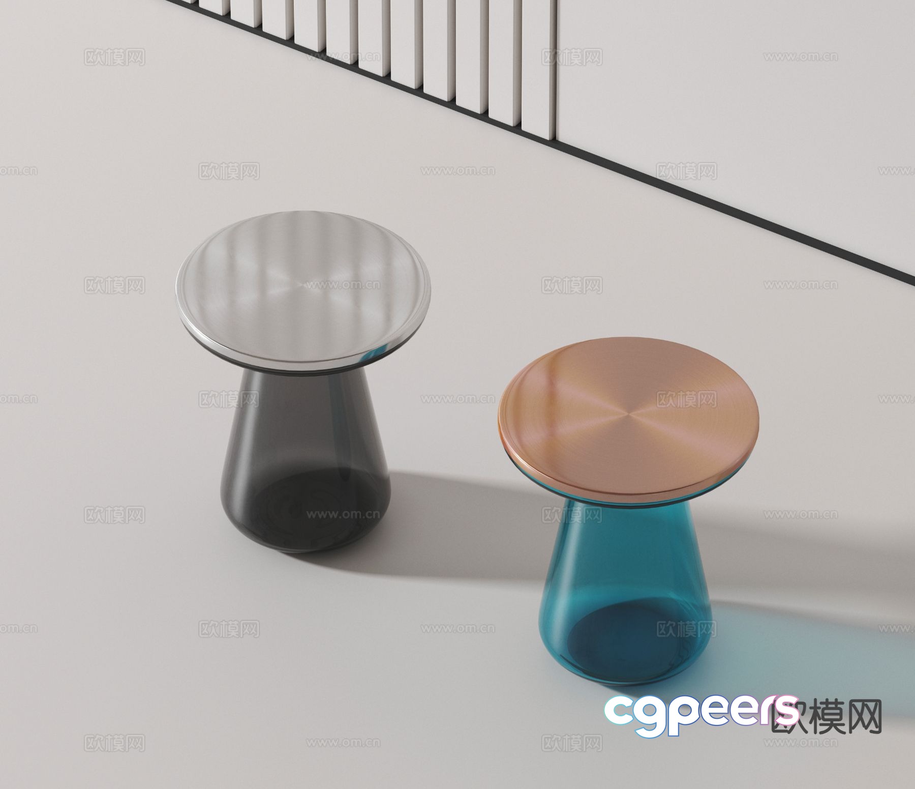 Modern round table side table angle table 3D model Modern round table side table angle table 3D model