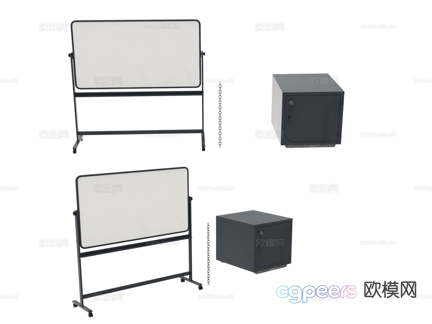 Mobile whiteboard safe 3d model Mobile whiteboard safe 3d model